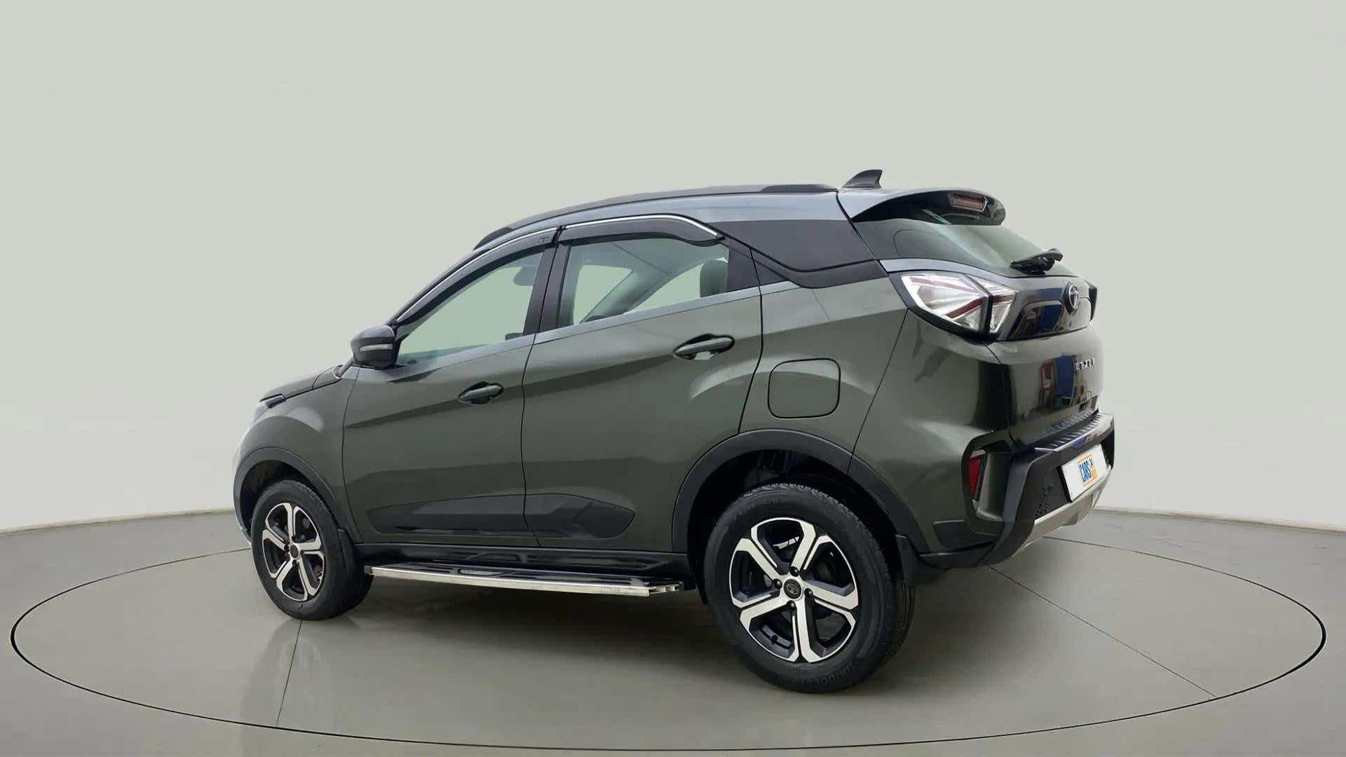 Rear three-quarter view of a Tata Nexon 2017-2023