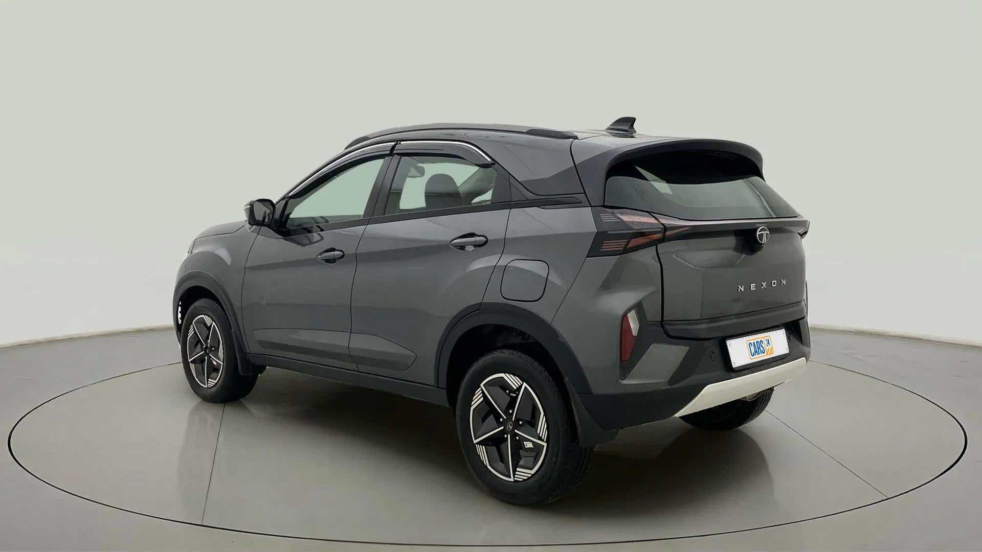 Rear three-quarter view of a Tata Nexon