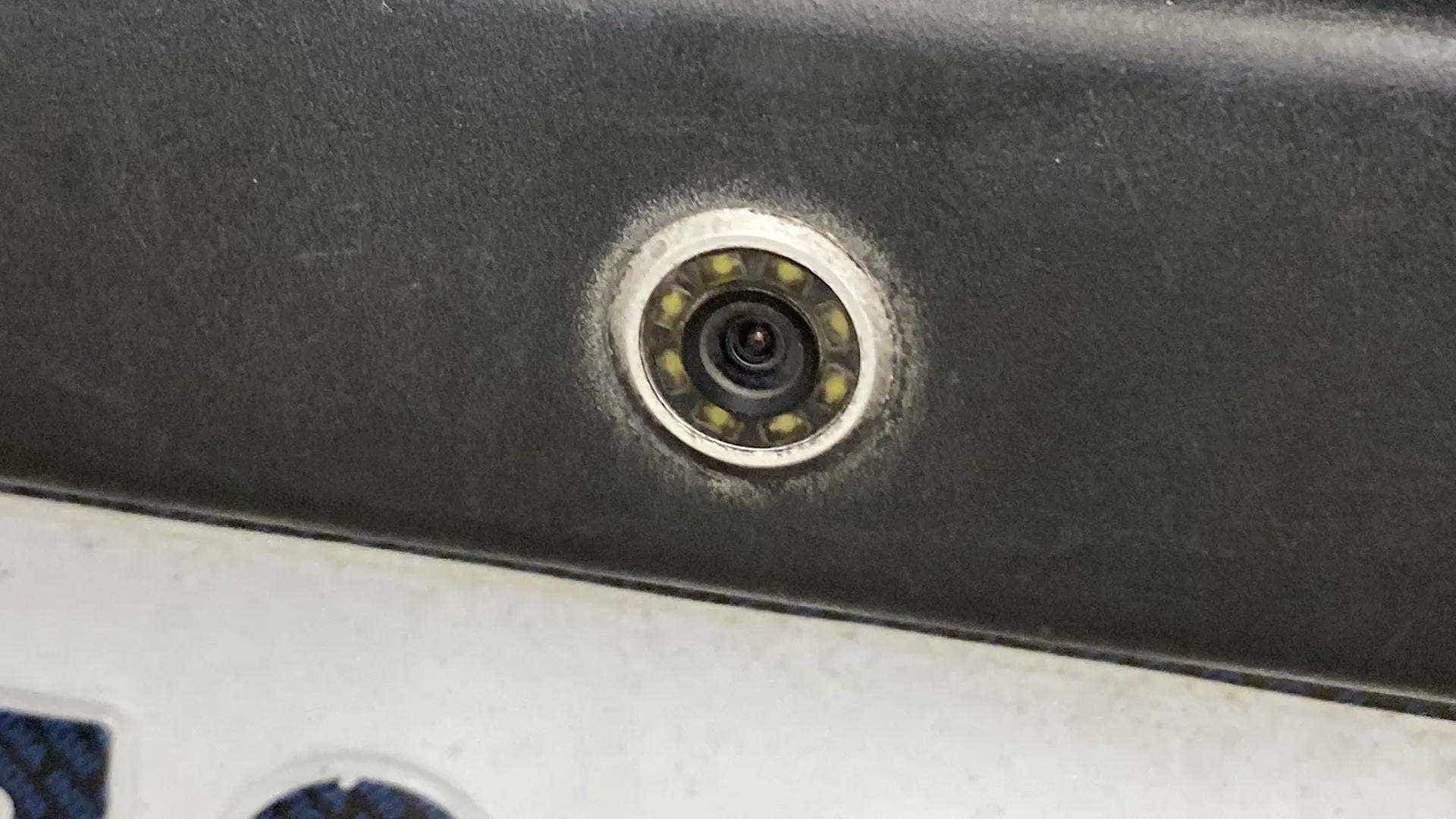 Close-up of a rear camera on a Tata Nexon 2017-2023