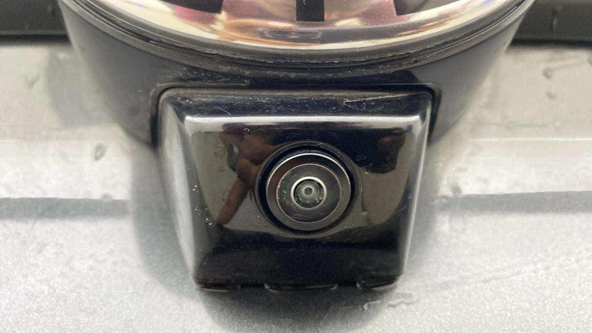 Close-up of a rear-view camera on a Tata Nexon