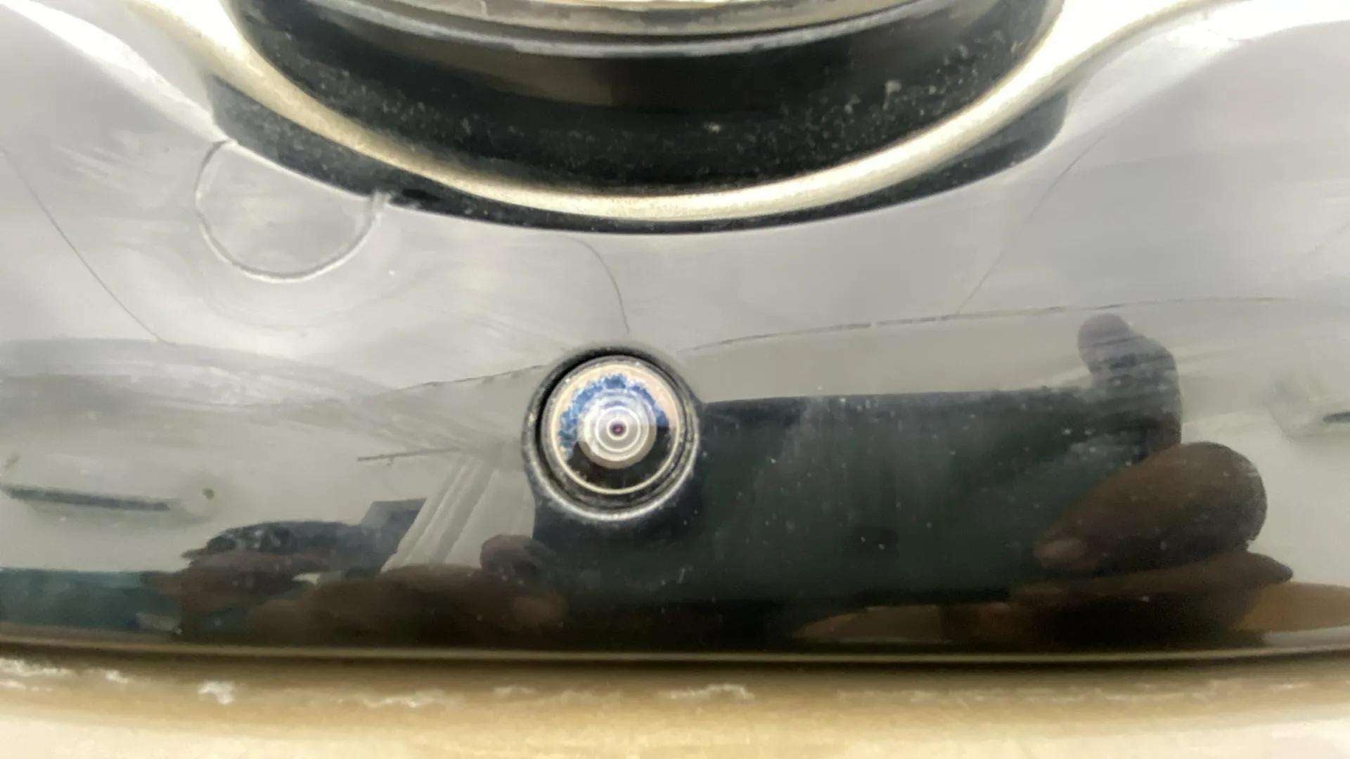 Close-up of the rear camera of a Tata Nexon 2017-2023