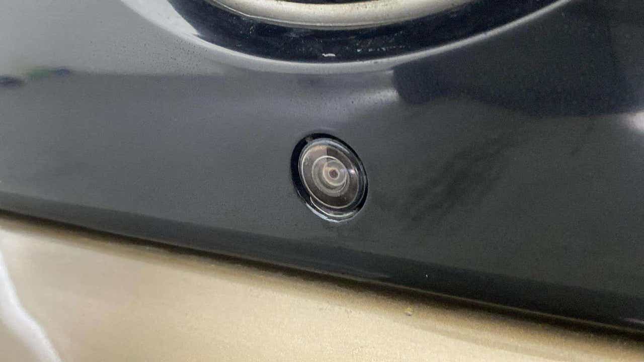 Close-up of rear camera on a Tata Nexon 2017-2023