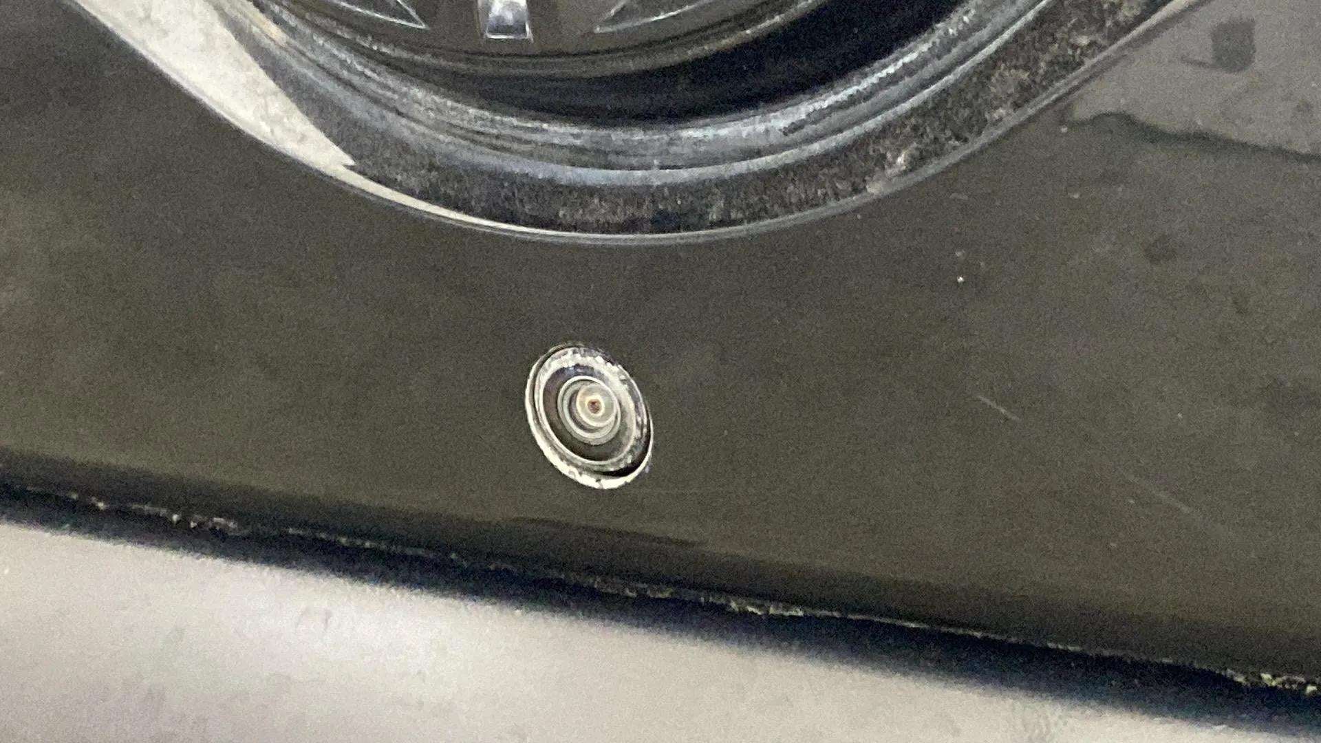 Close-up of a rear camera on a Tata Nexon 2017-2023