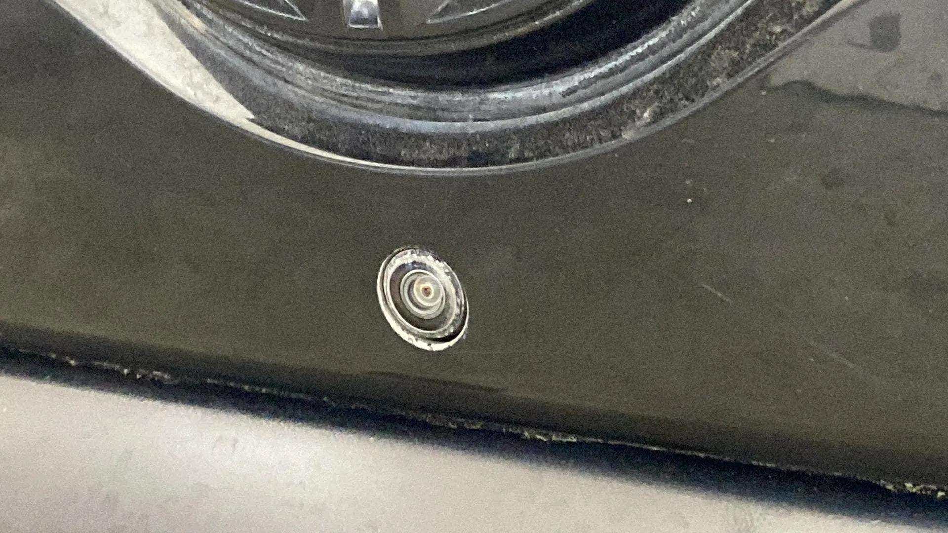 Close-up of a rear camera on a Tata Nexon 2017-2023