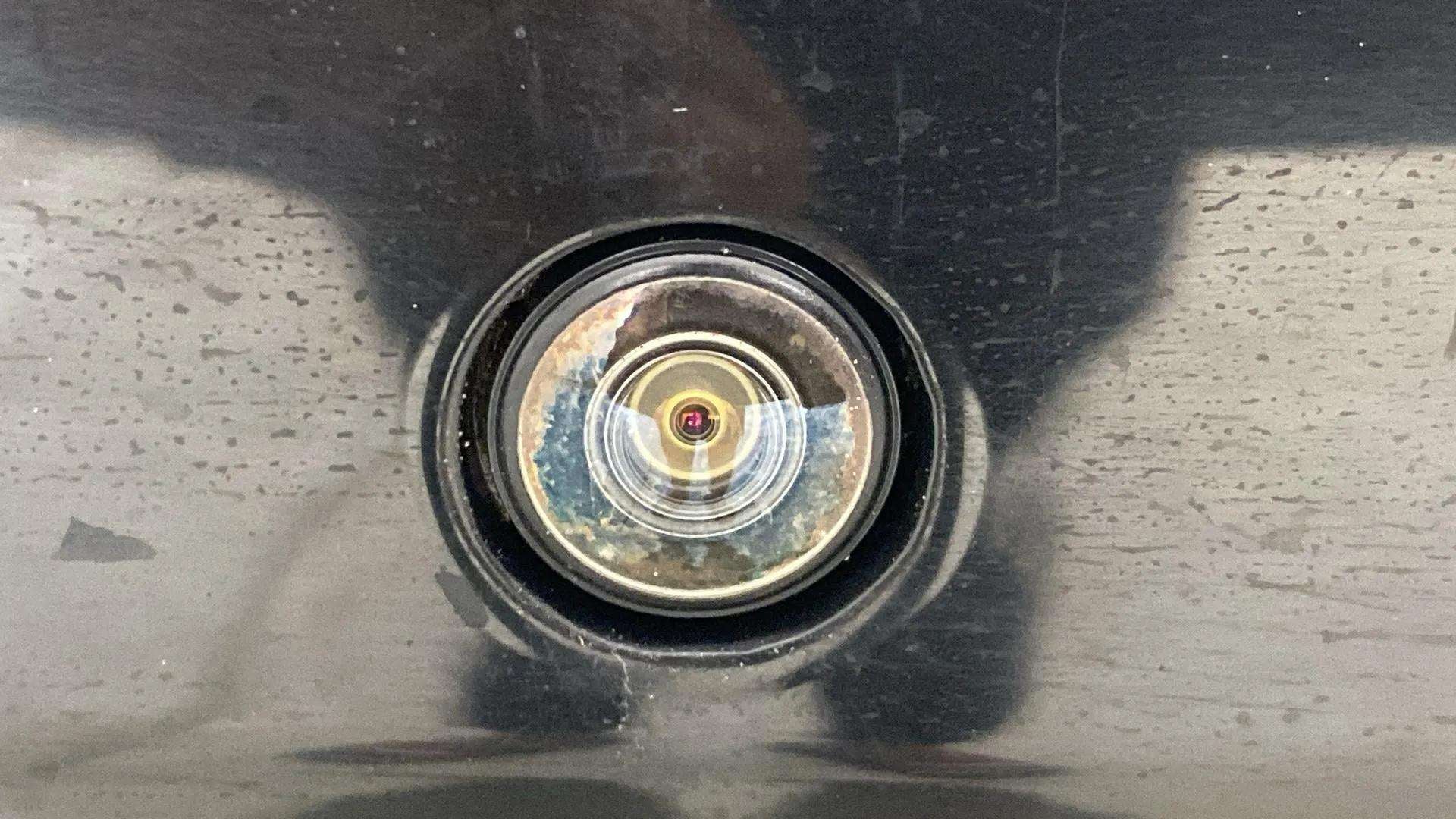 Close-up of a Tata Nexon 2017-2023 rearview camera