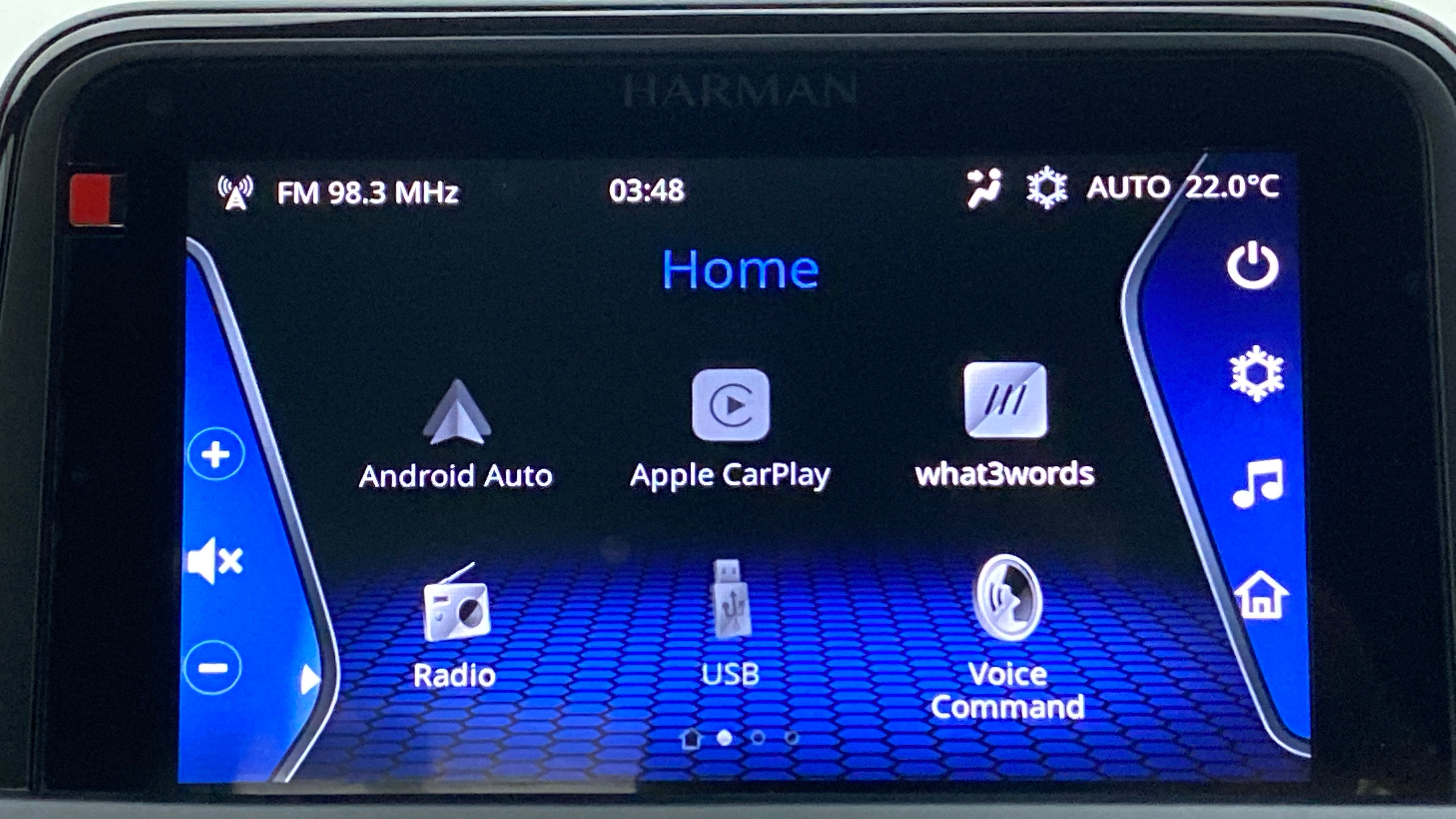 Infotainment system home screen of a Tata Nexon 2017-2023