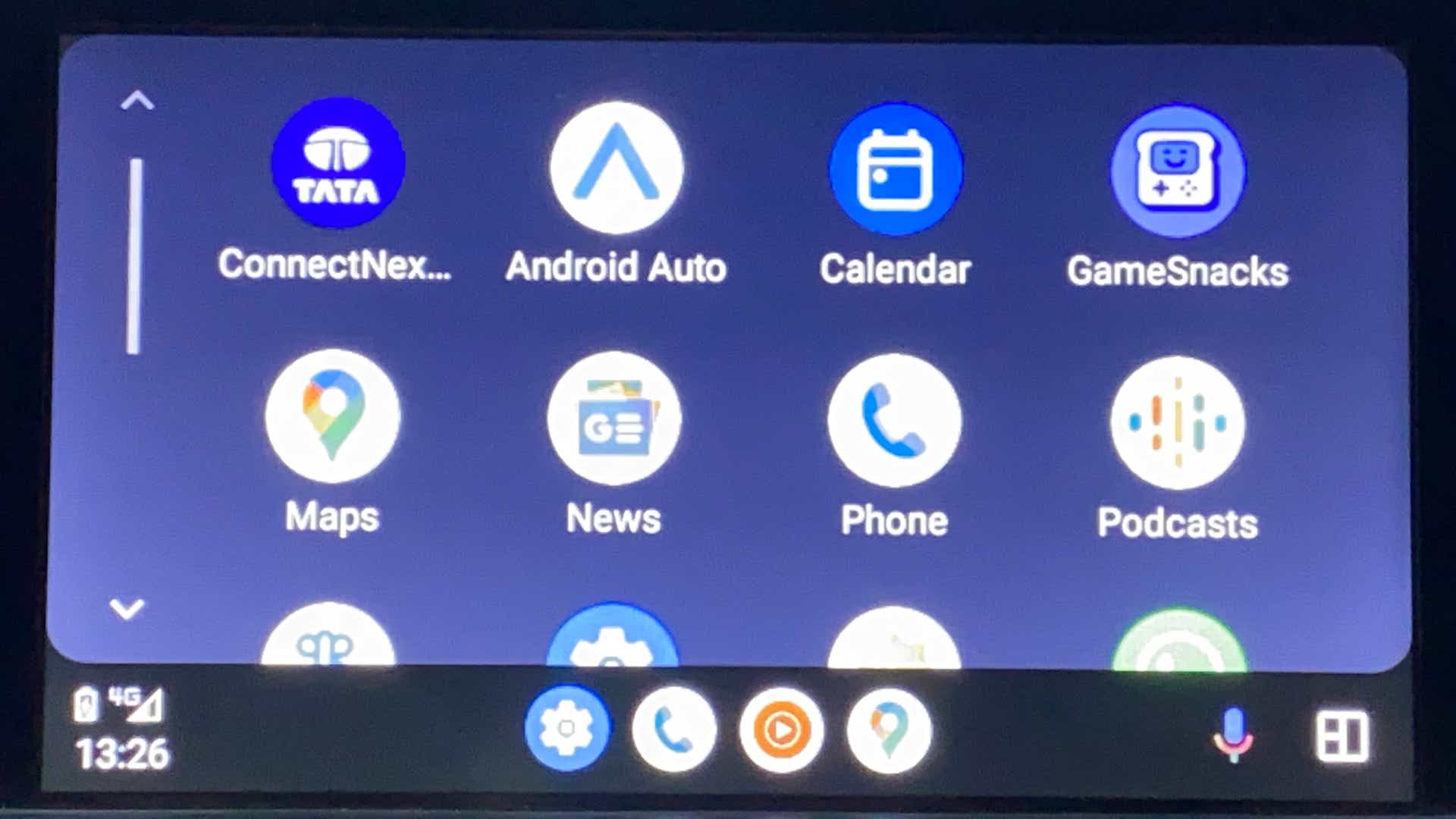 Infotainment screen close-up of a Tata Nexon 2017-2023