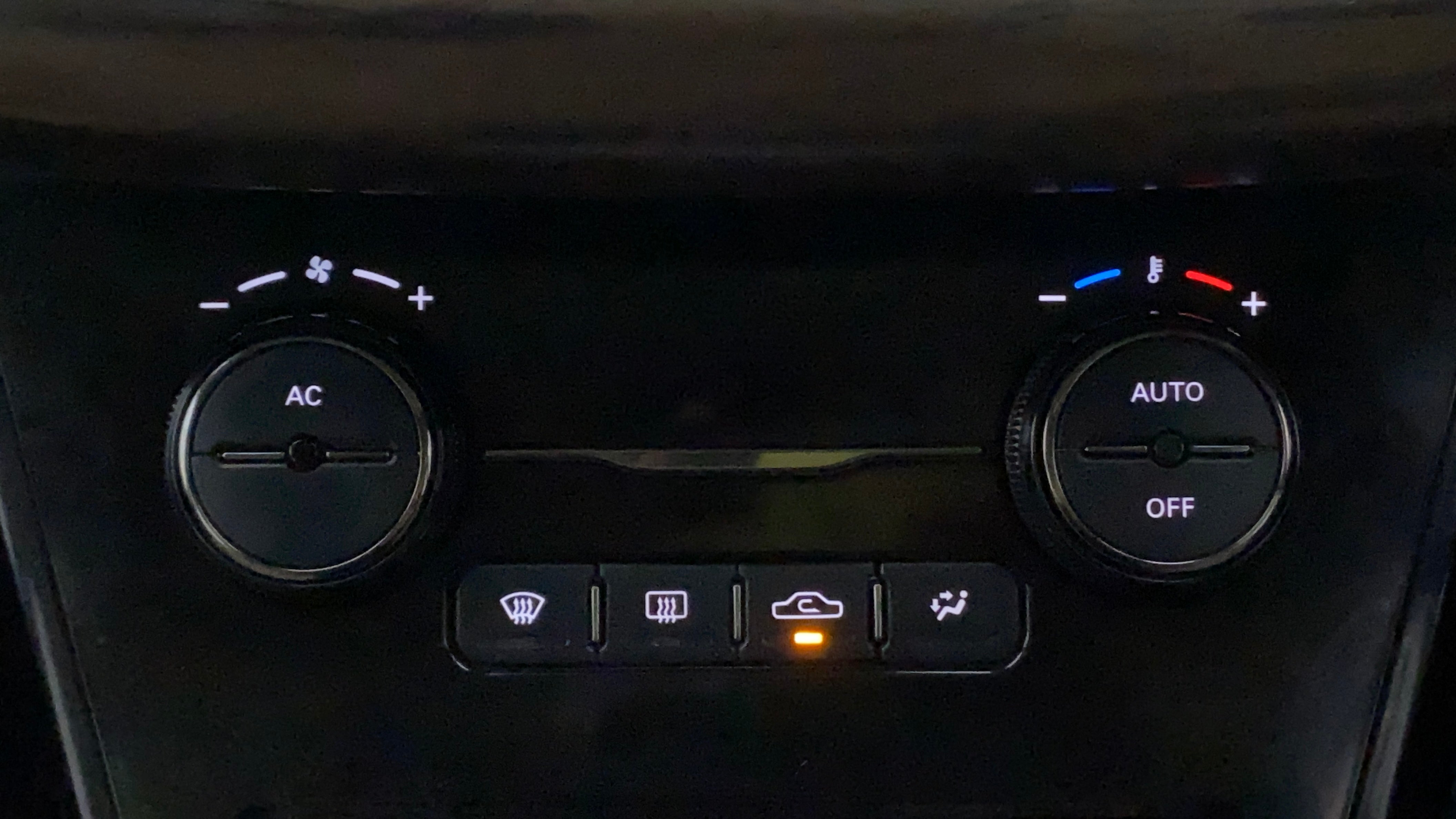 Dashboard climate control panel of a Tata Nexon 2017-2023