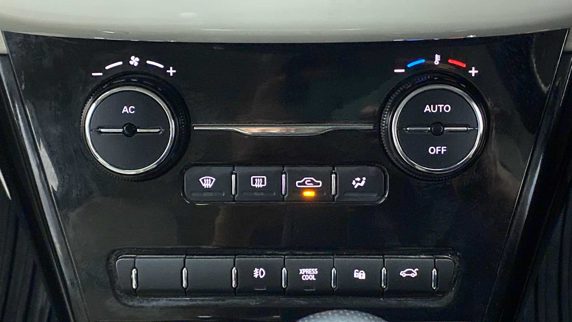 Climate control panel of a Tata Nexon 2017-2023
