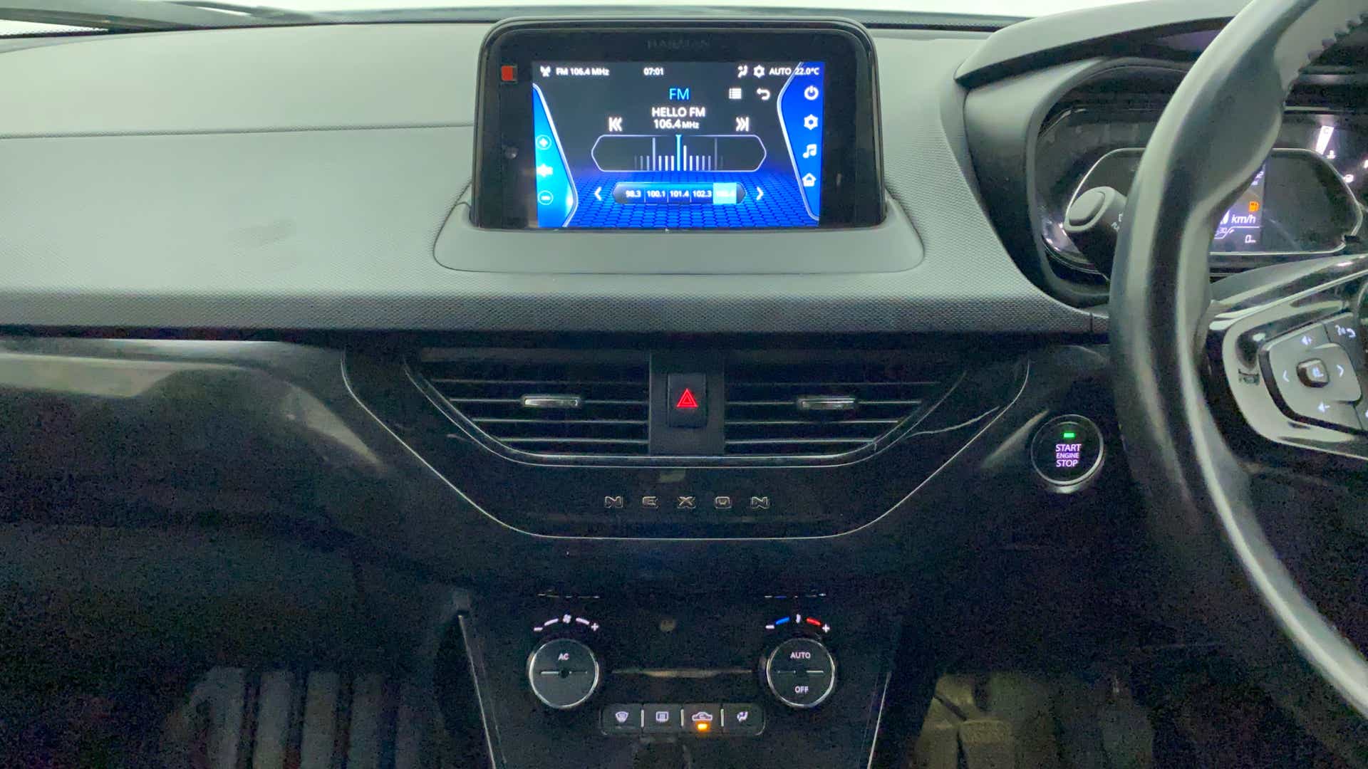 Dashboard and infotainment system of a Tata Nexon 2017-2023