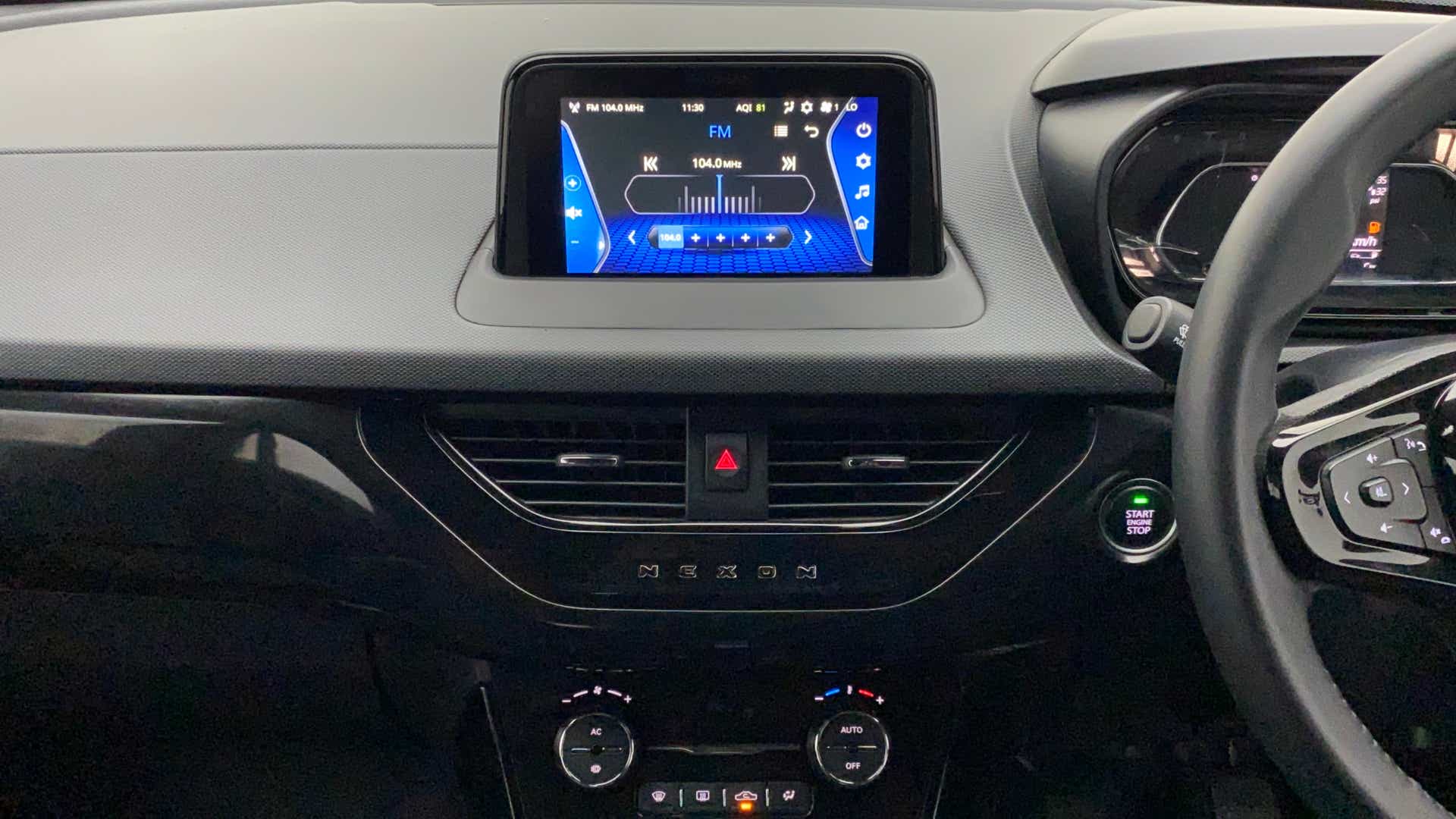Dashboard and infotainment system of a Tata Nexon 2017-2023