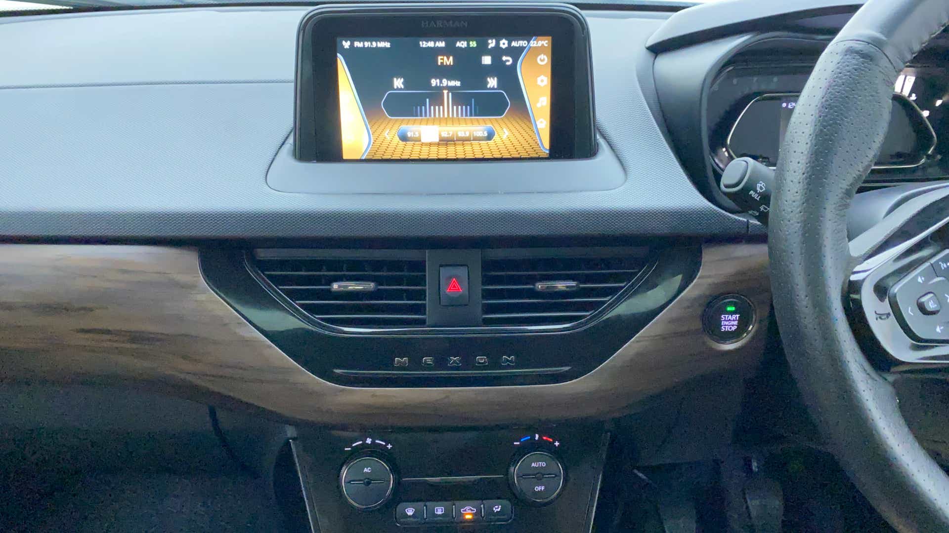 Dashboard and infotainment system of a Tata Nexon 2017-2023
