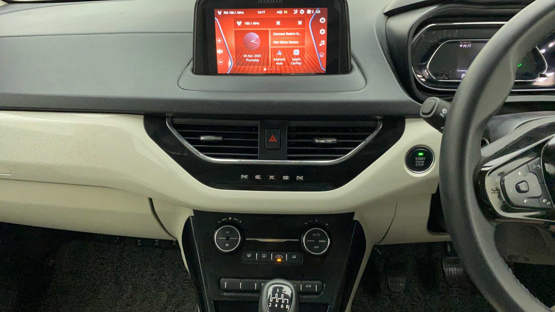 Dashboard view of a Tata Nexon 2017-2023
