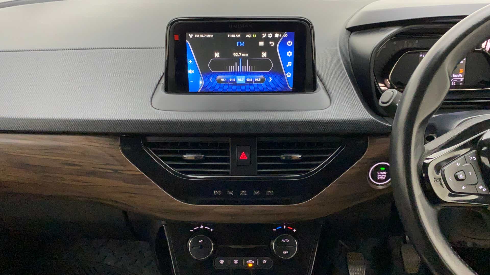 Dashboard view of a Tata Nexon 2017-2023