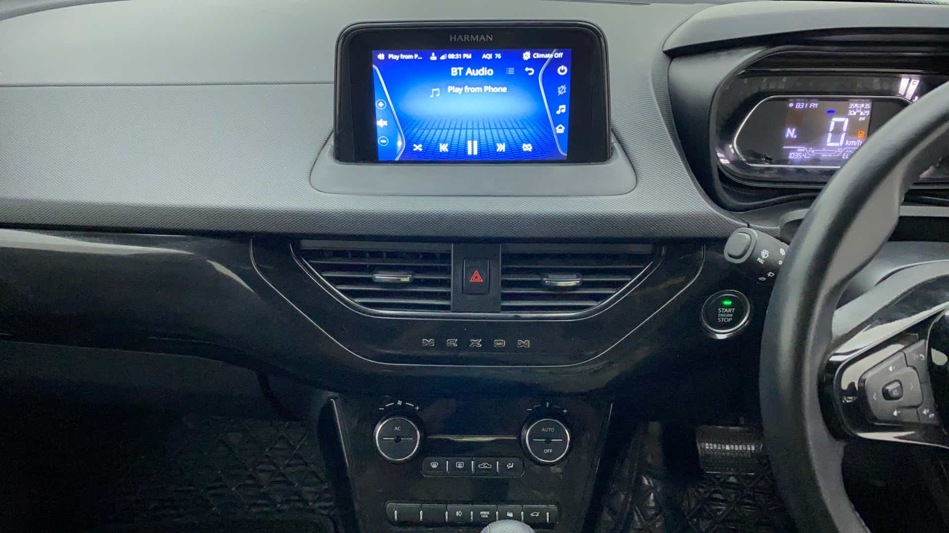 Dashboard view of a Tata Nexon 2017-2023