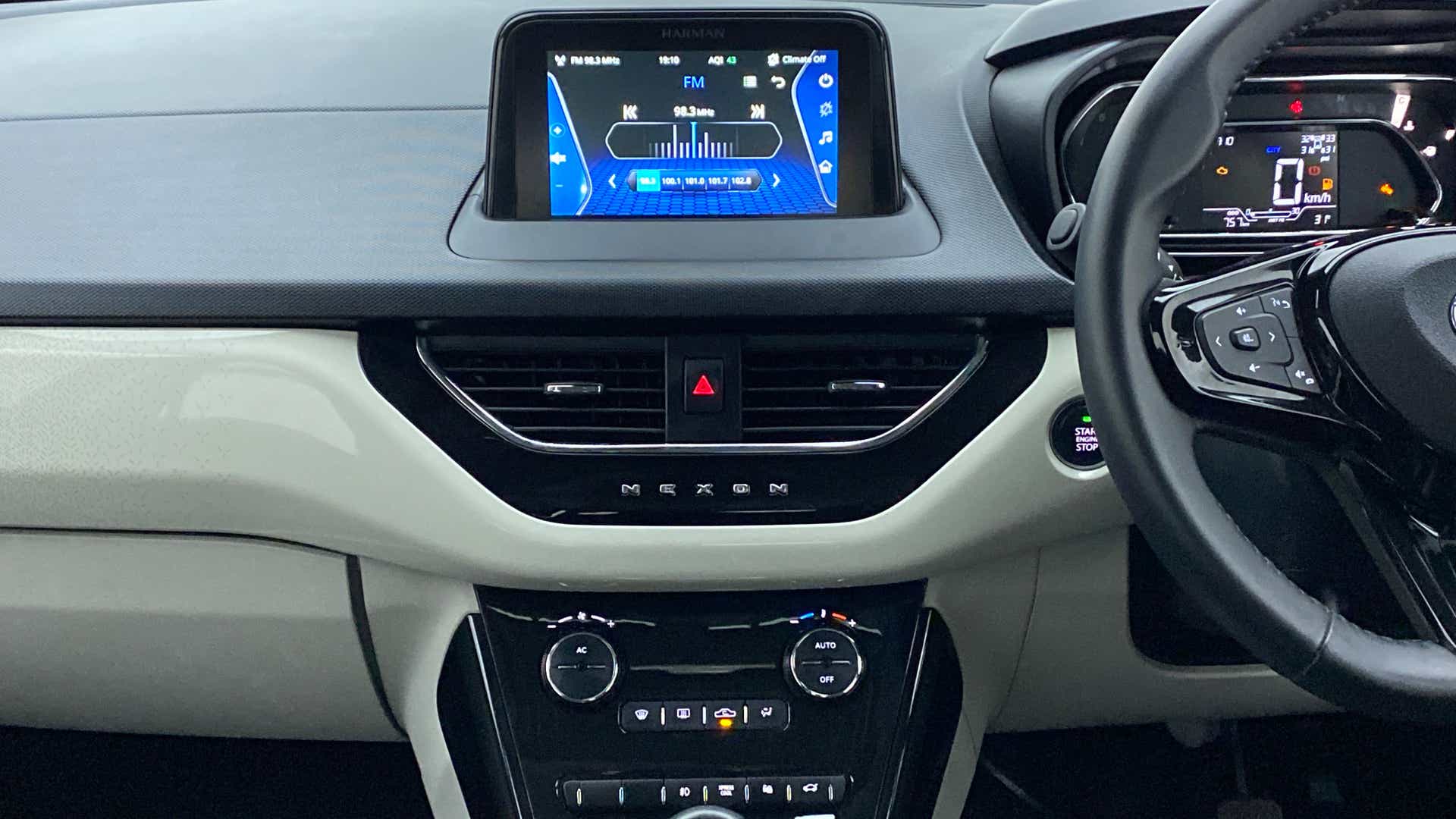 Interior dashboard of a Tata Nexon 2017-2023