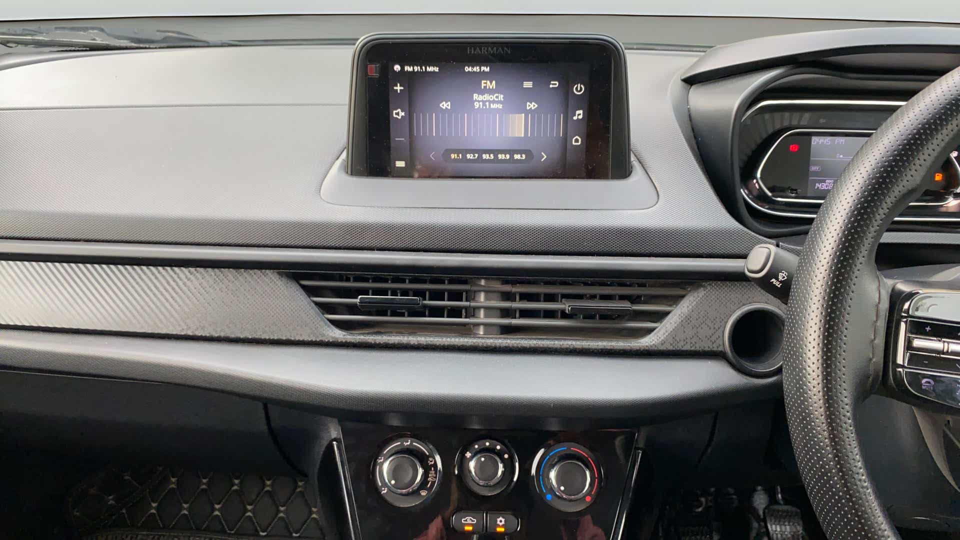 Dashboard and infotainment system of a Tata Nexon