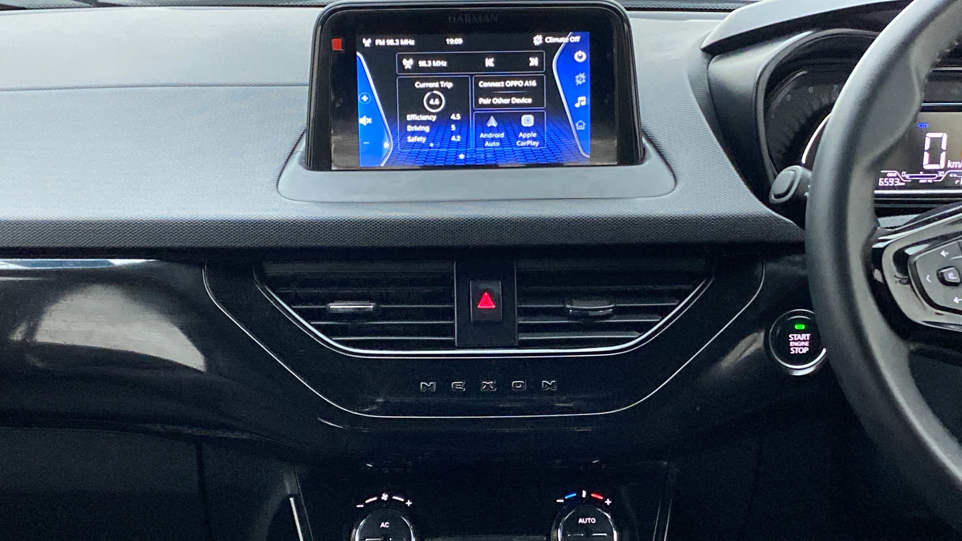 Dashboard view of a Tata Nexon 2017-2023