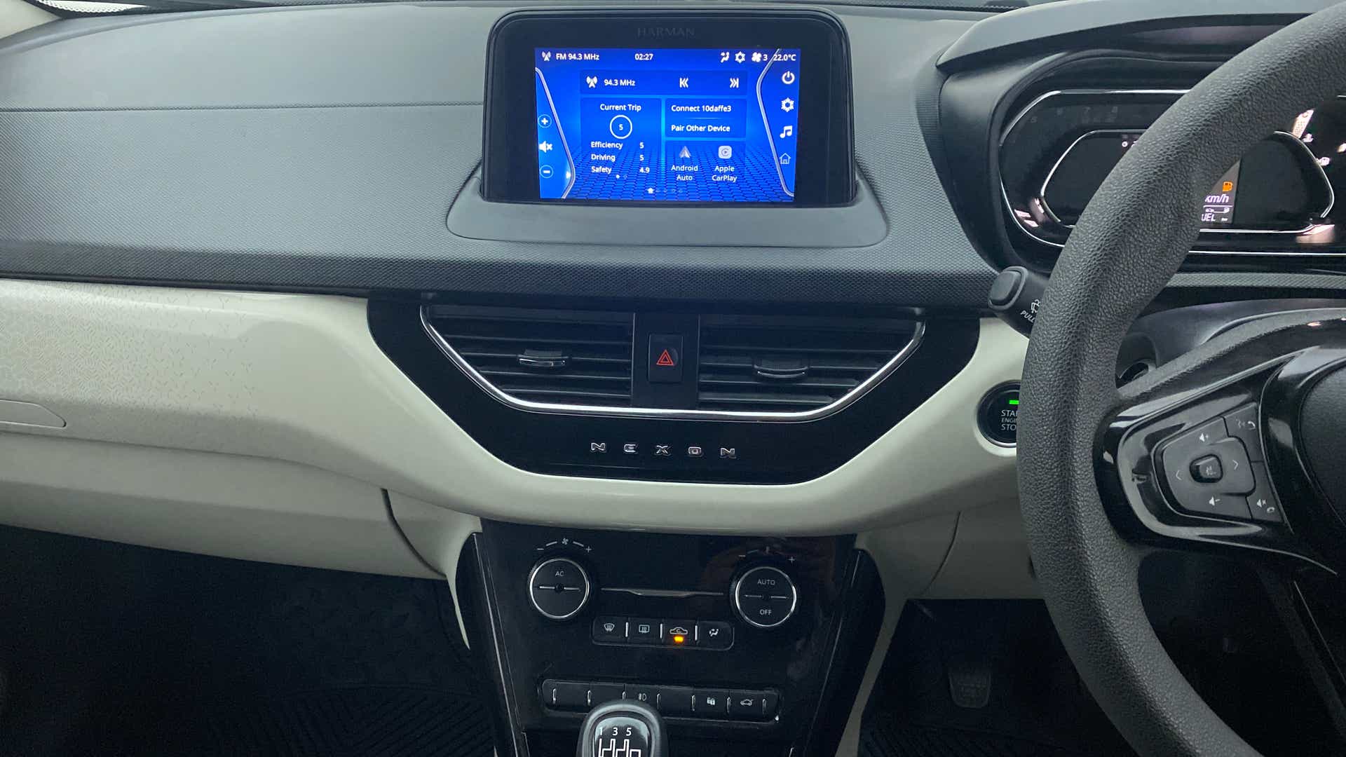 Interior dashboard of a Tata Nexon 2017-2023
