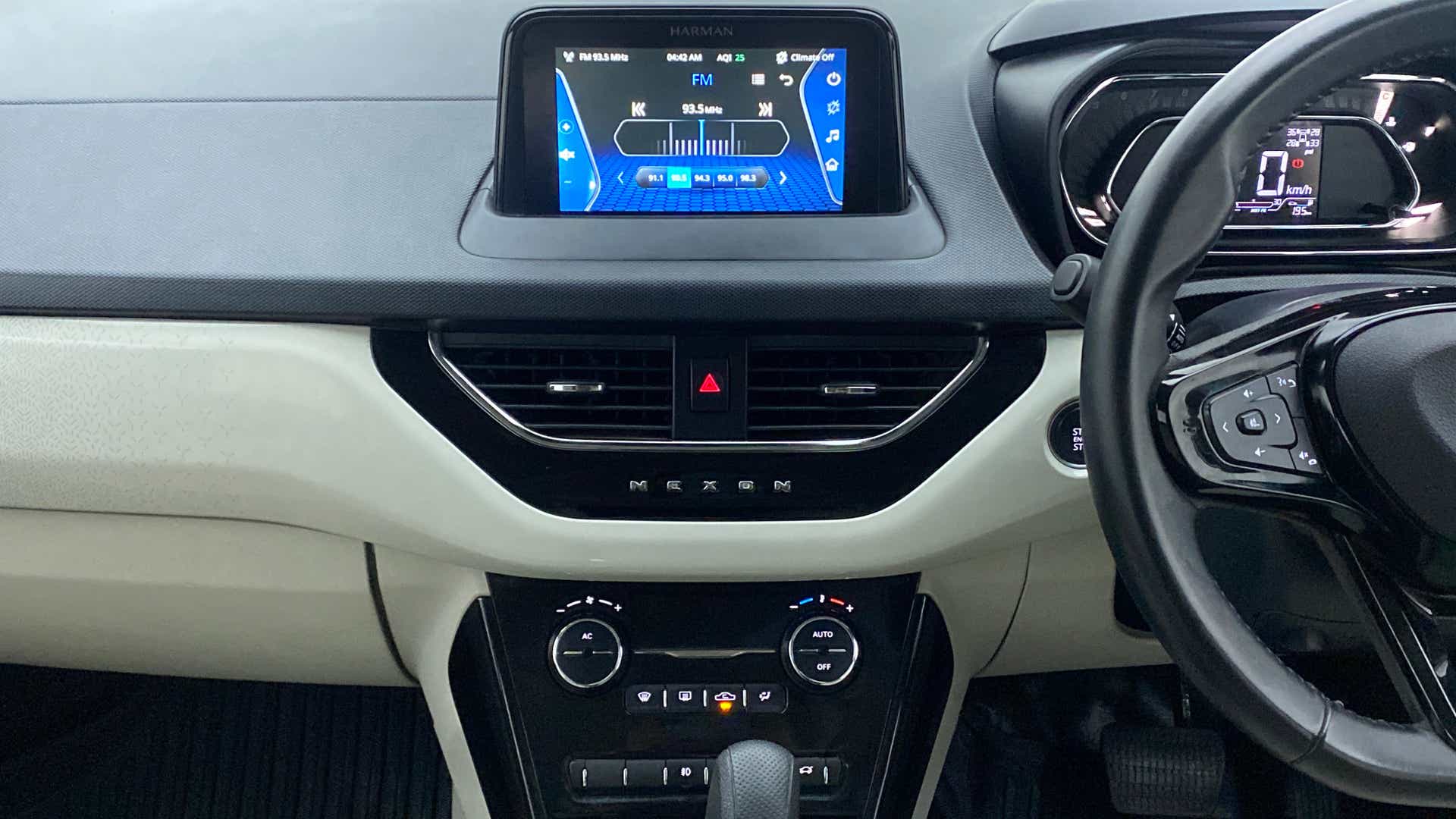 Dashboard and center console of a Tata Nexon 2017-2023