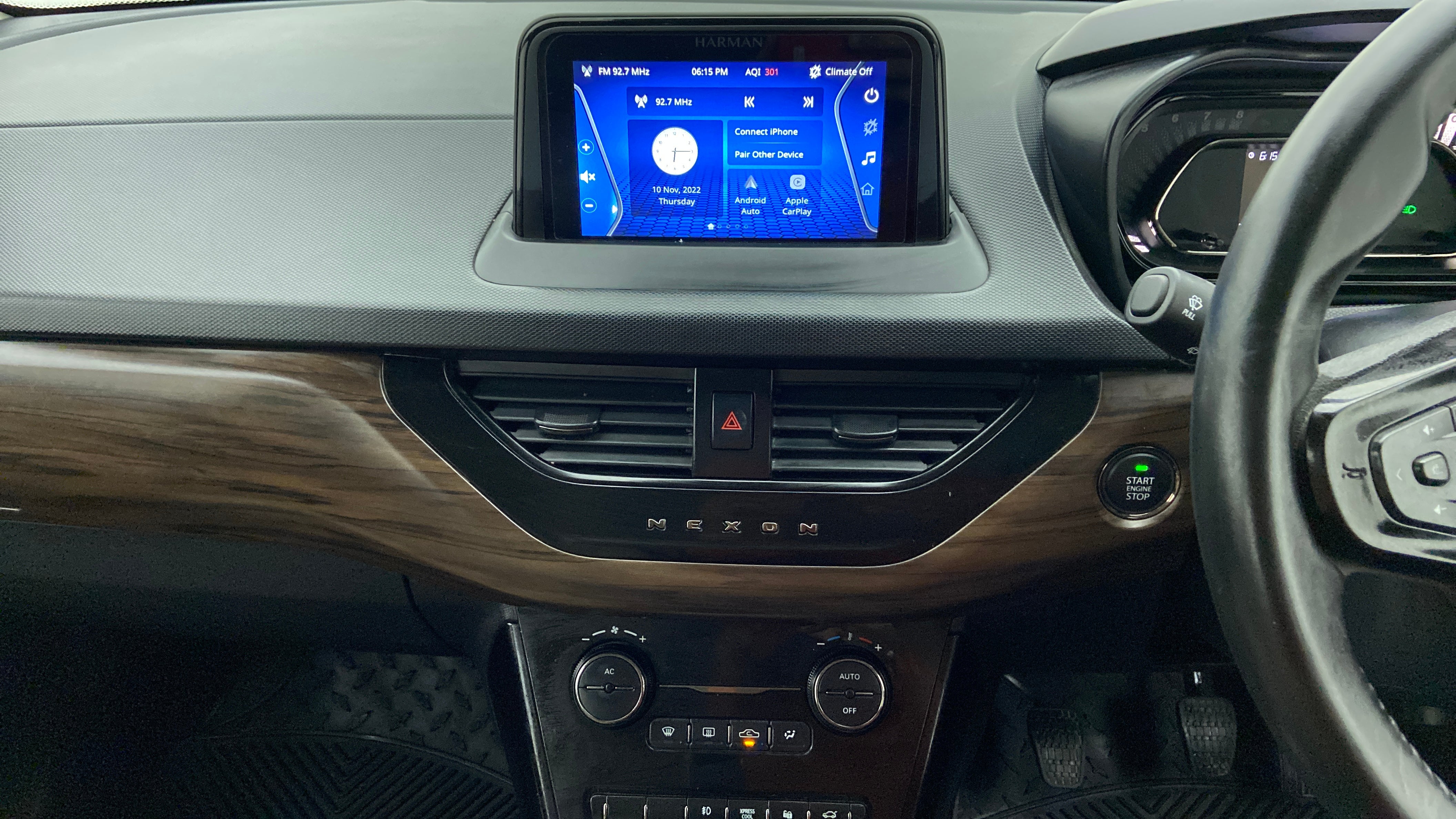 Dashboard view of a Tata Nexon 2017-2023