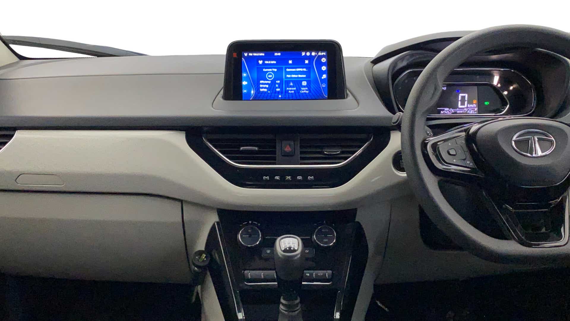 Dashboard and steering wheel of a Tata Nexon 2017-2023
