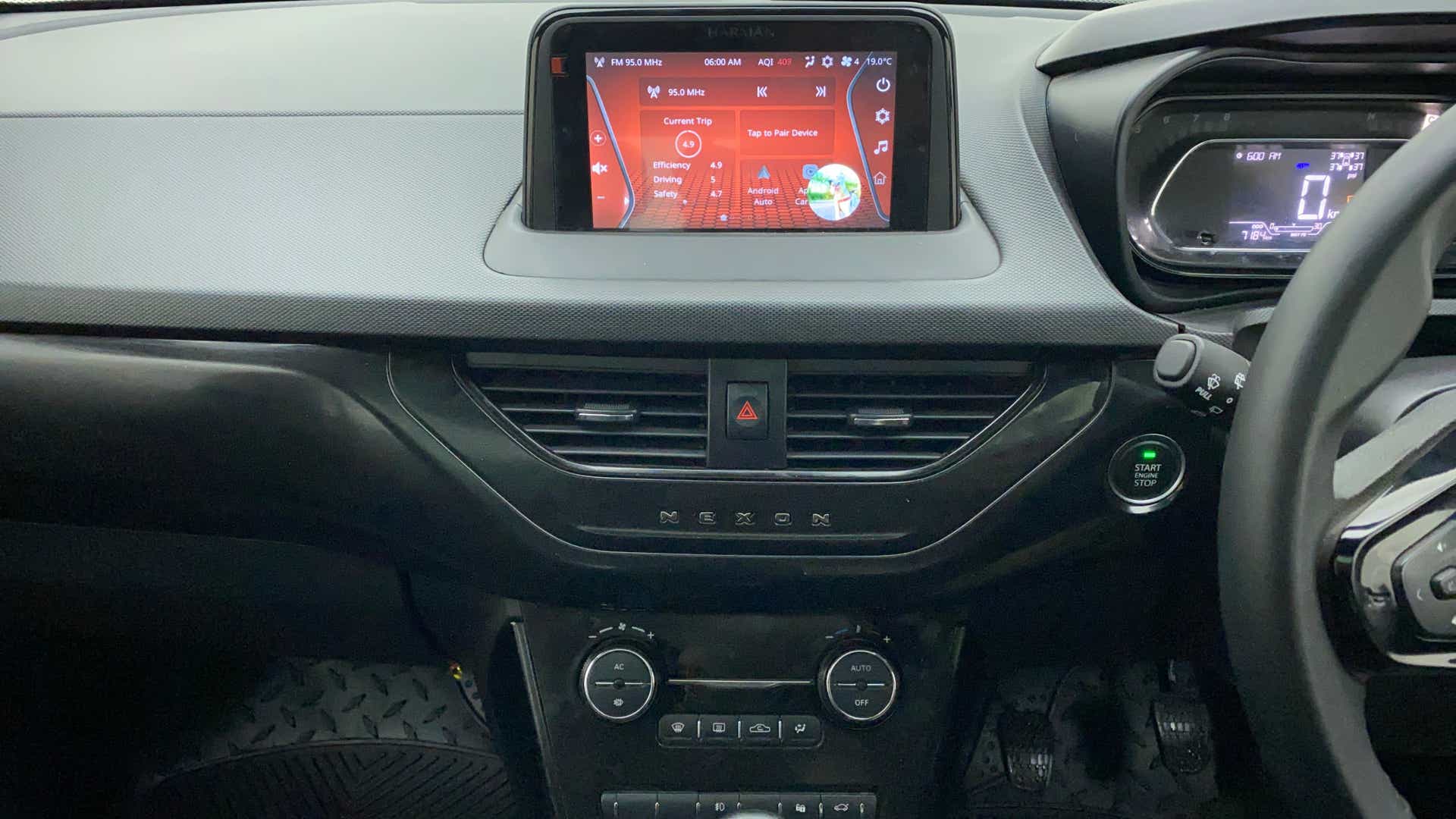 Dashboard and infotainment system of a Tata Nexon 2017-2023