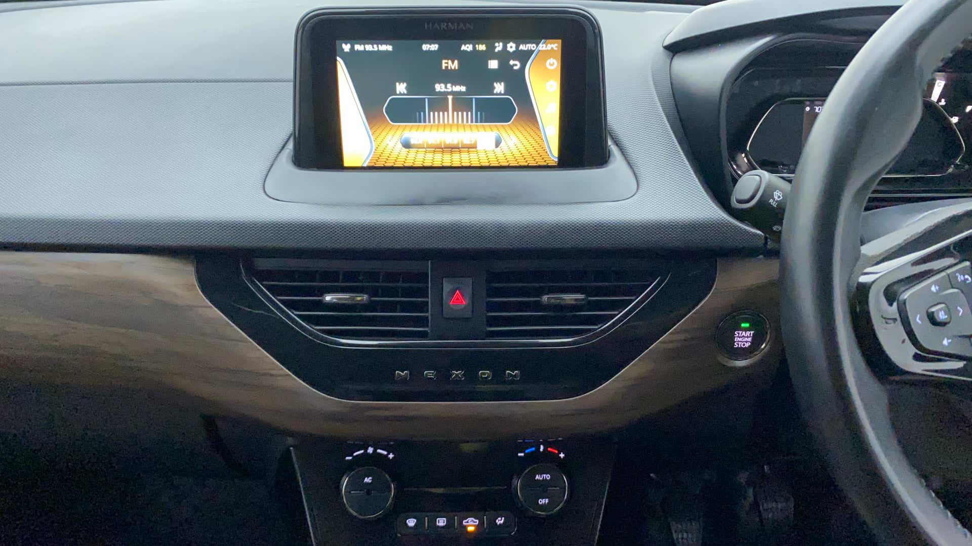 Dashboard and infotainment system of a Tata Nexon 2017-2023