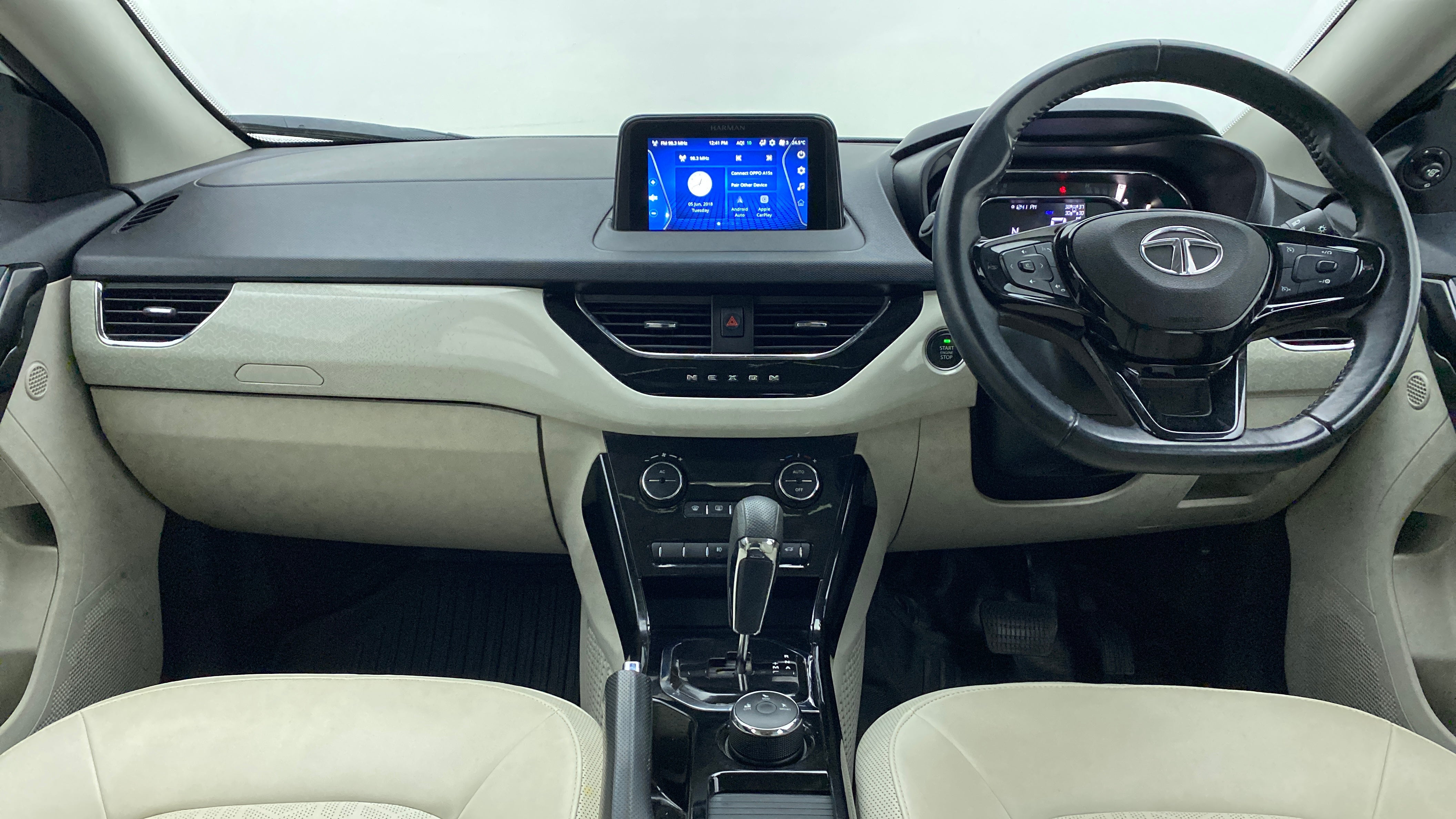Dashboard and steering wheel of a Tata Nexon 2017-2023