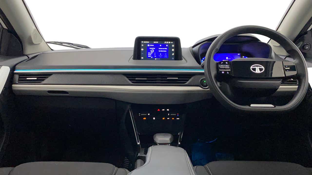 Dashboard and steering wheel of a Tata Nexon
