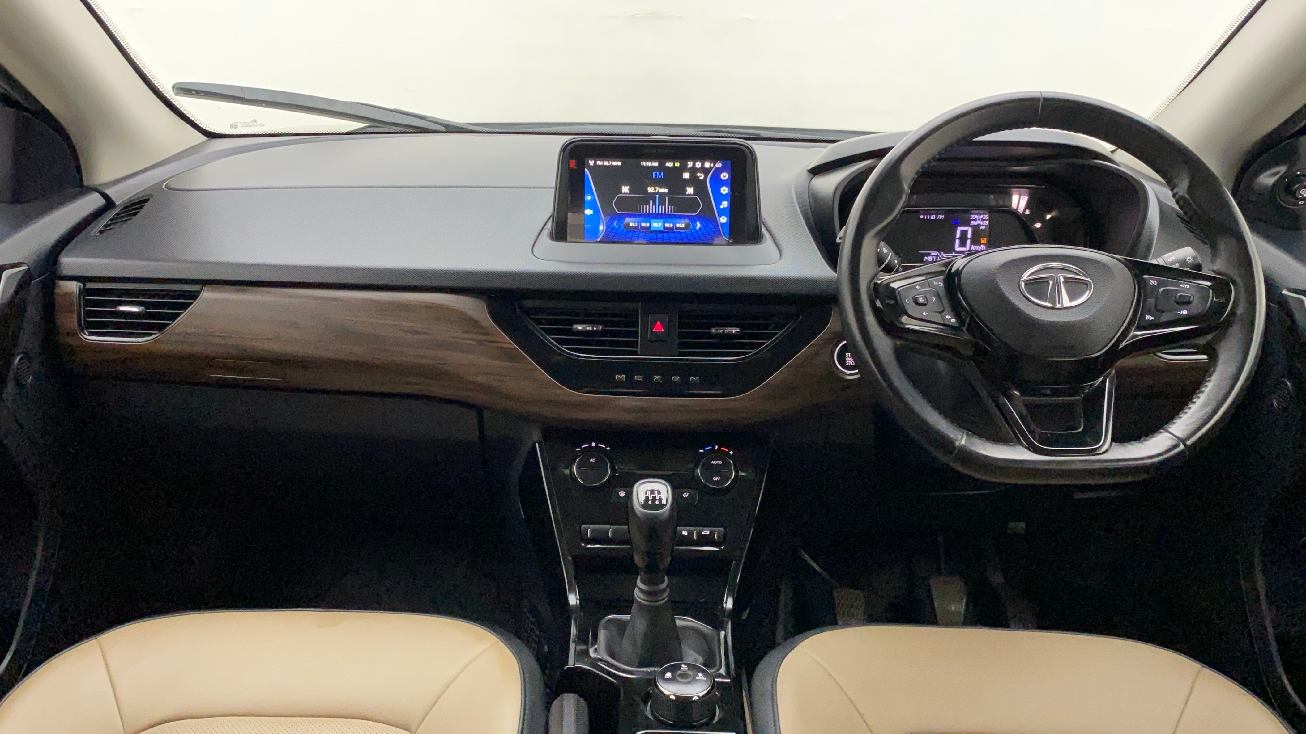 Dashboard and steering wheel of a Tata Nexon 2017-2023