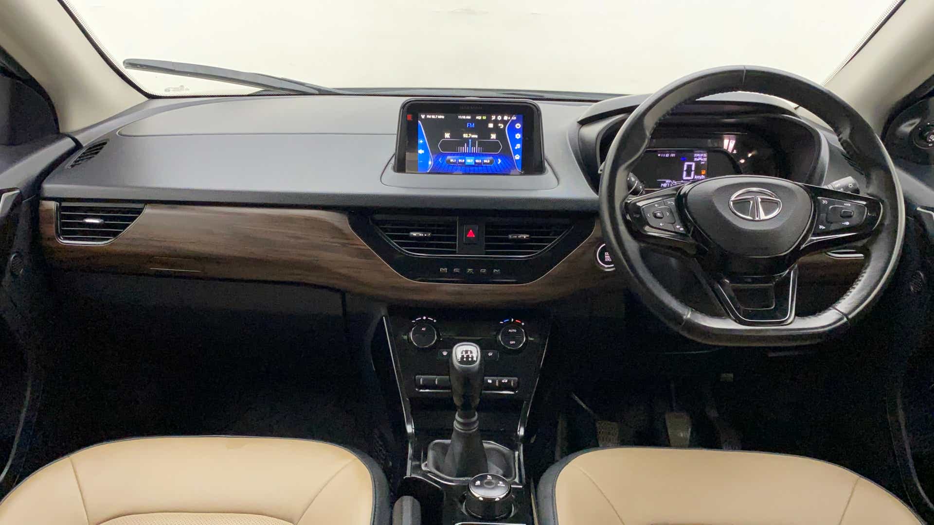 Dashboard and steering wheel of a Tata Nexon 2017-2023