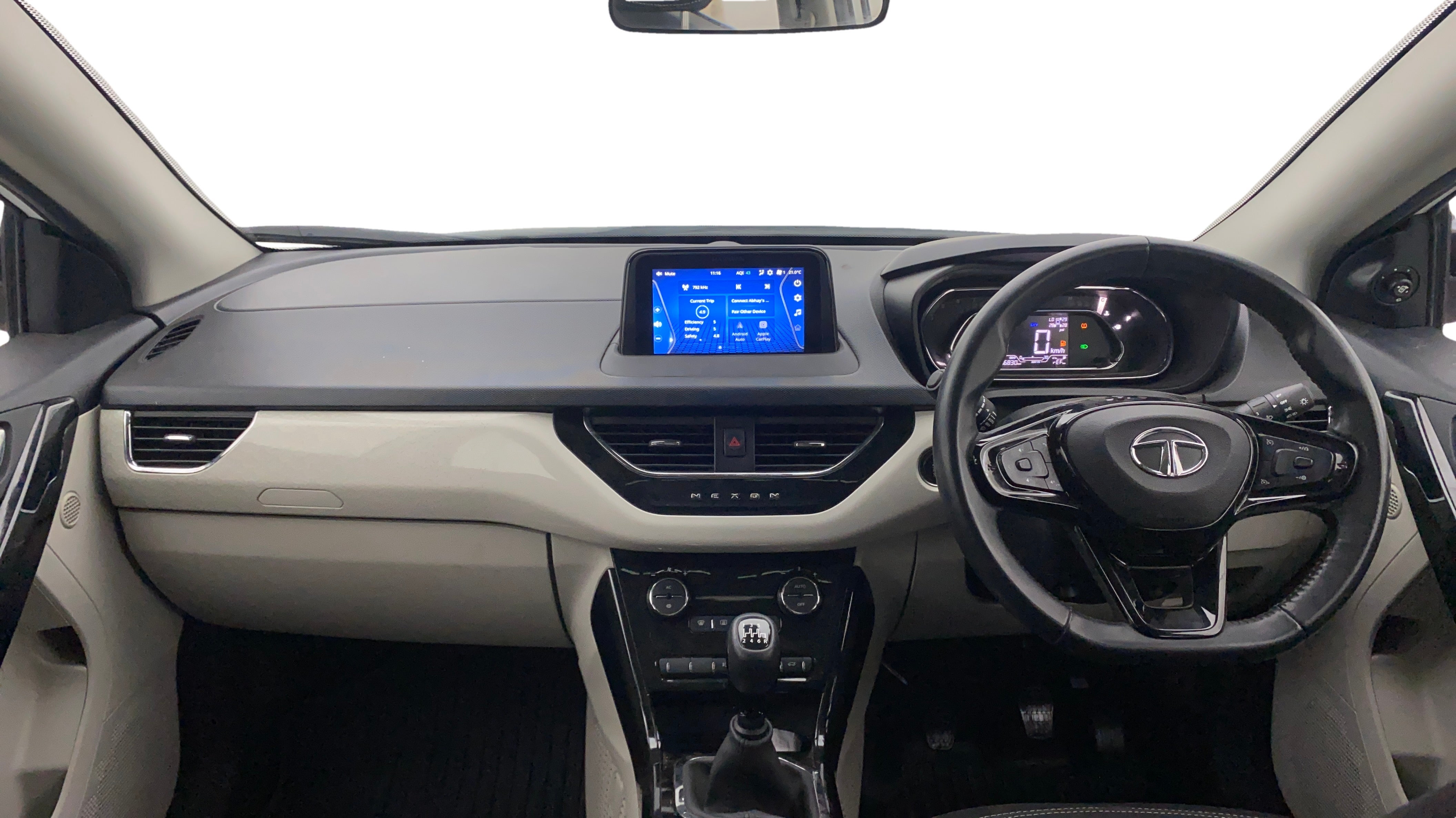 Dashboard and steering wheel of a Tata Nexon 2017-2023