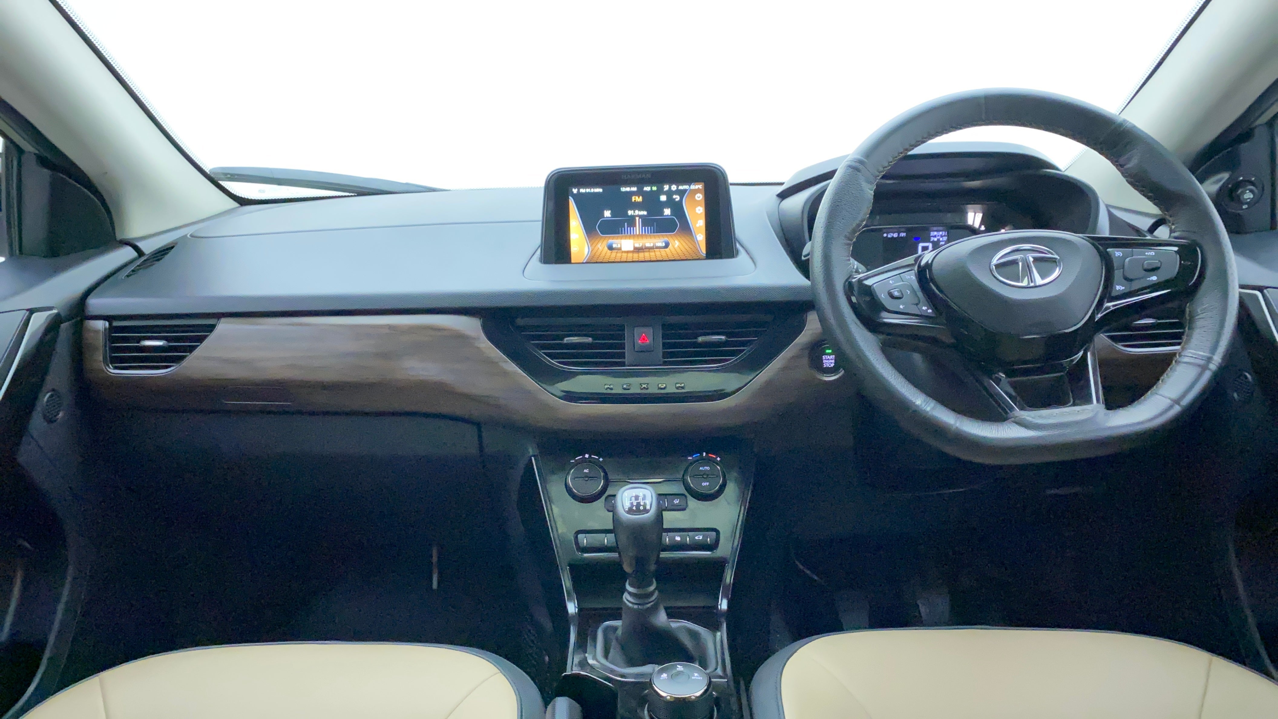 Dashboard and steering wheel of a Tata Nexon 2017-2023