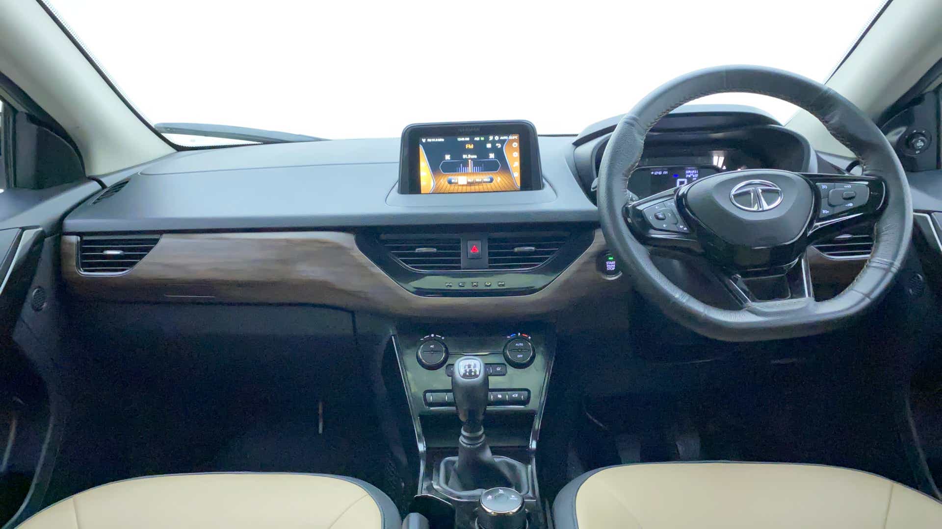 Dashboard and steering wheel of a Tata Nexon 2017-2023
