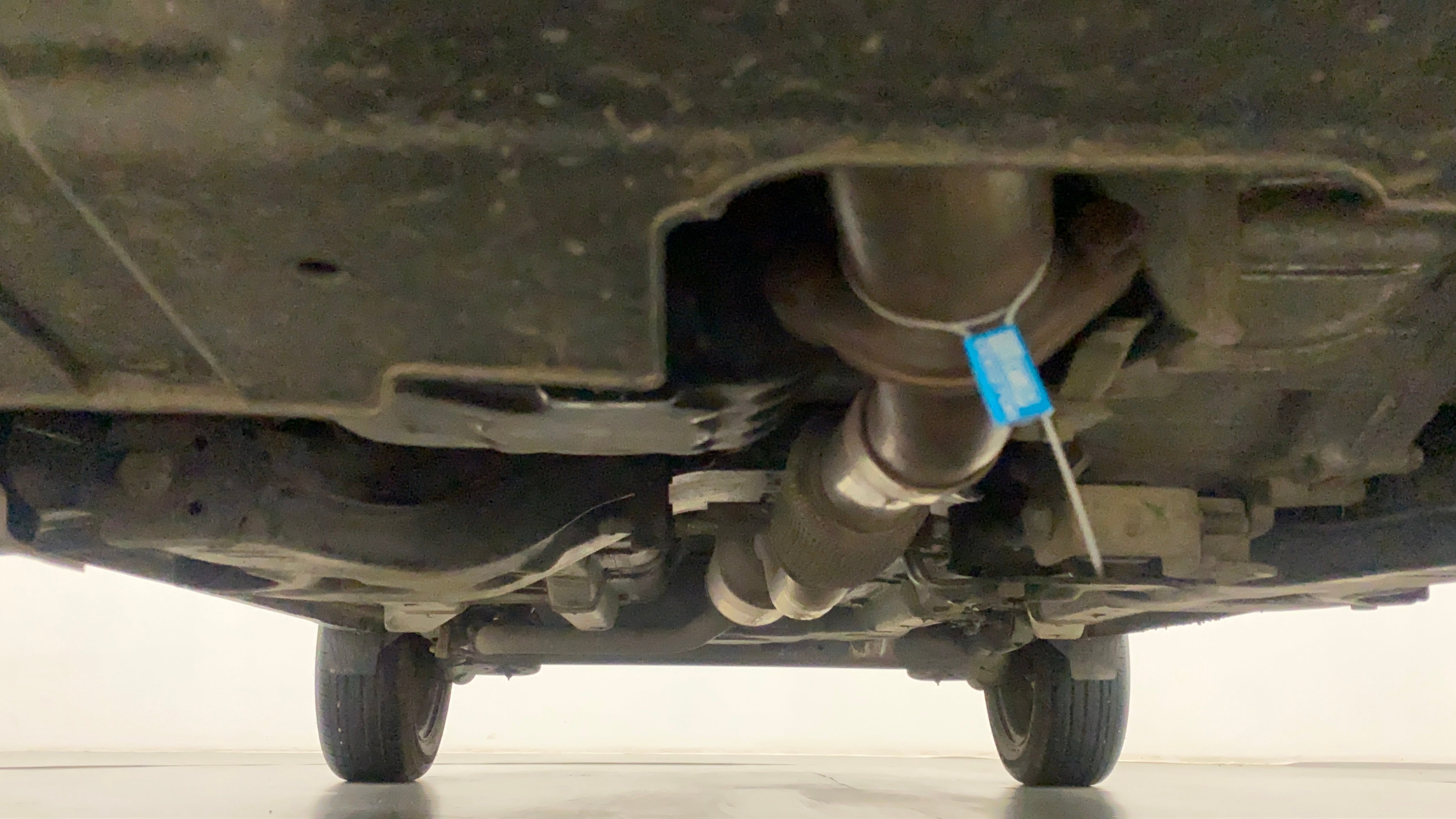 Undercarriage view of a Tata Nexon 2017-2023