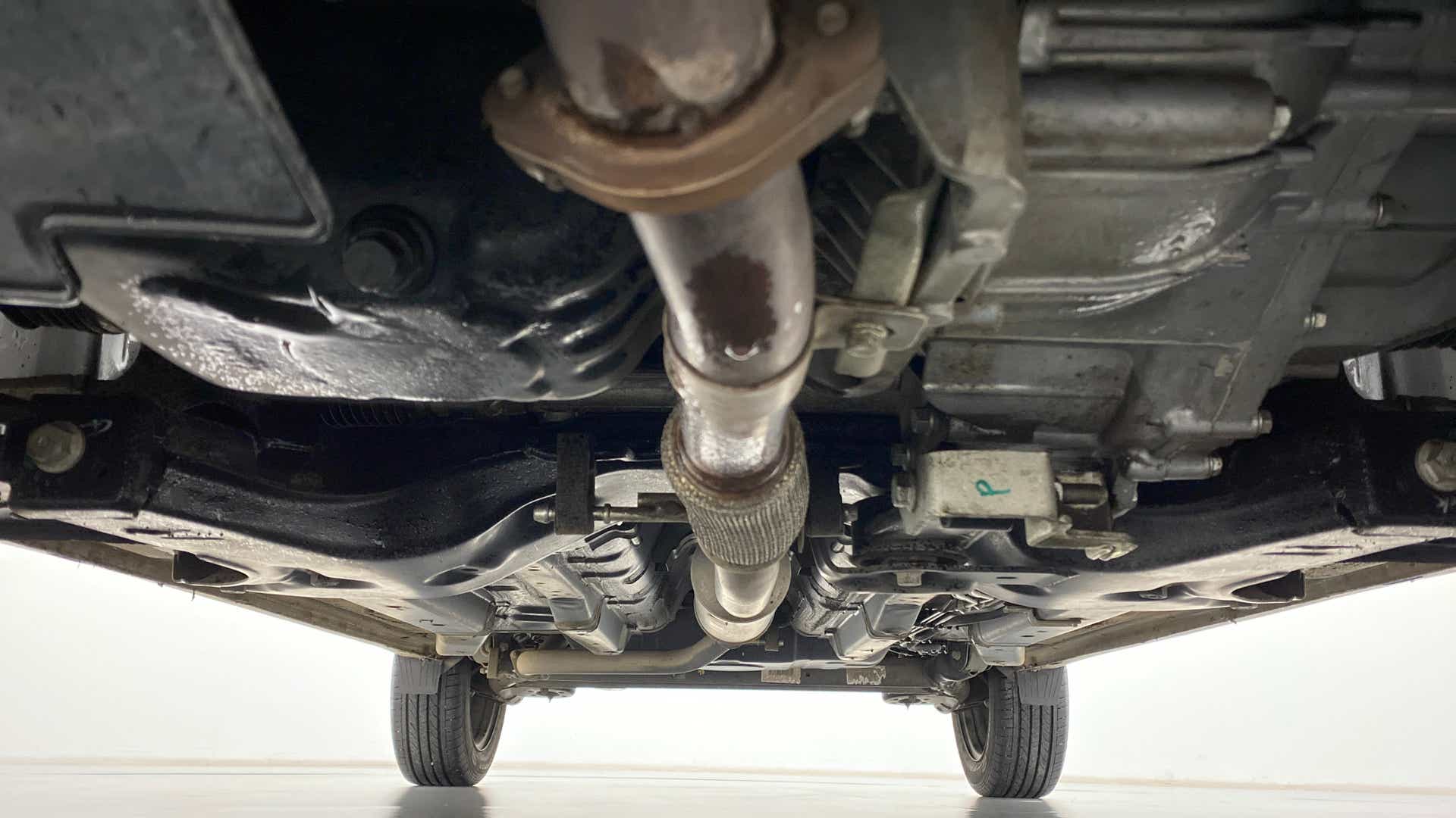 Undercarriage view of a Tata Nexon 2017-2023