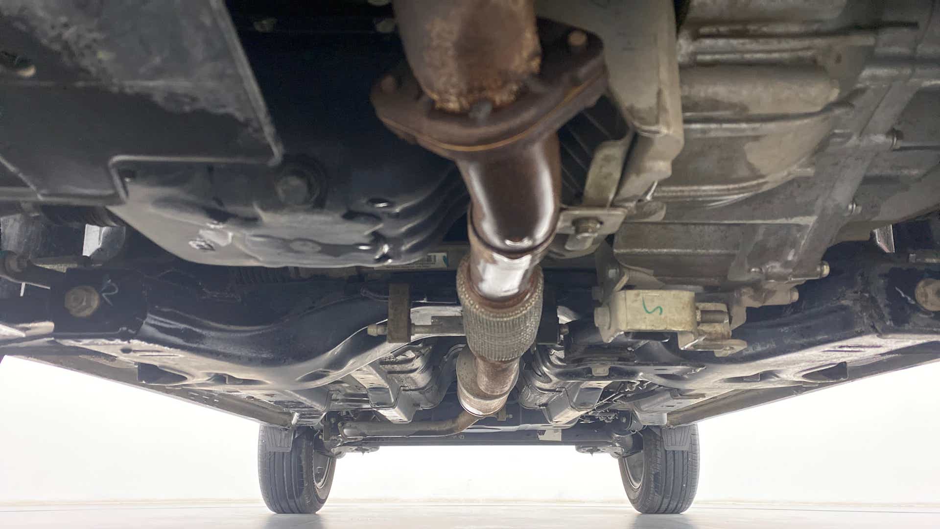 Undercarriage view of a Tata Nexon 2017-2023