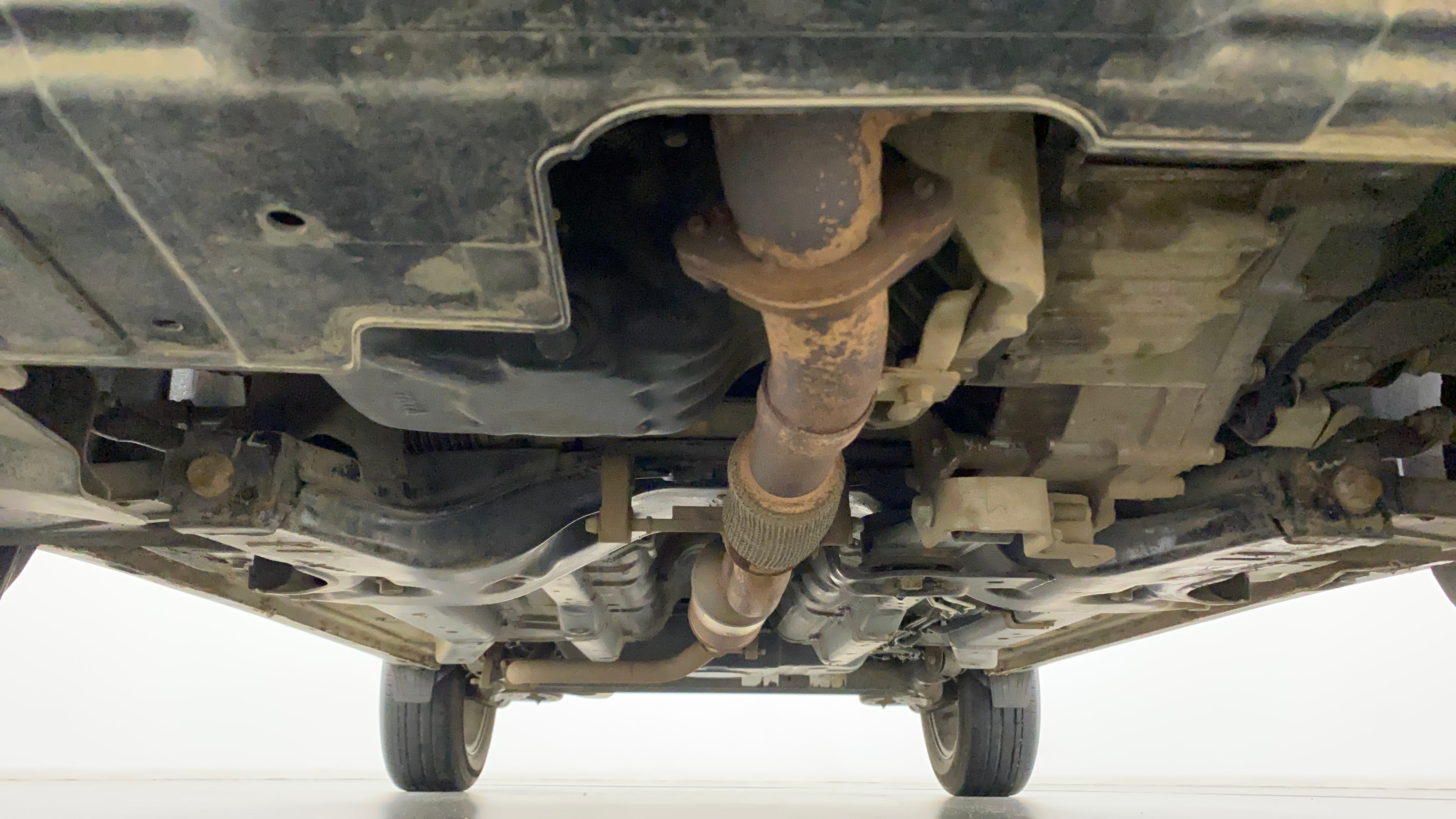 Undercarriage view of a Tata Nexon 2017-2023