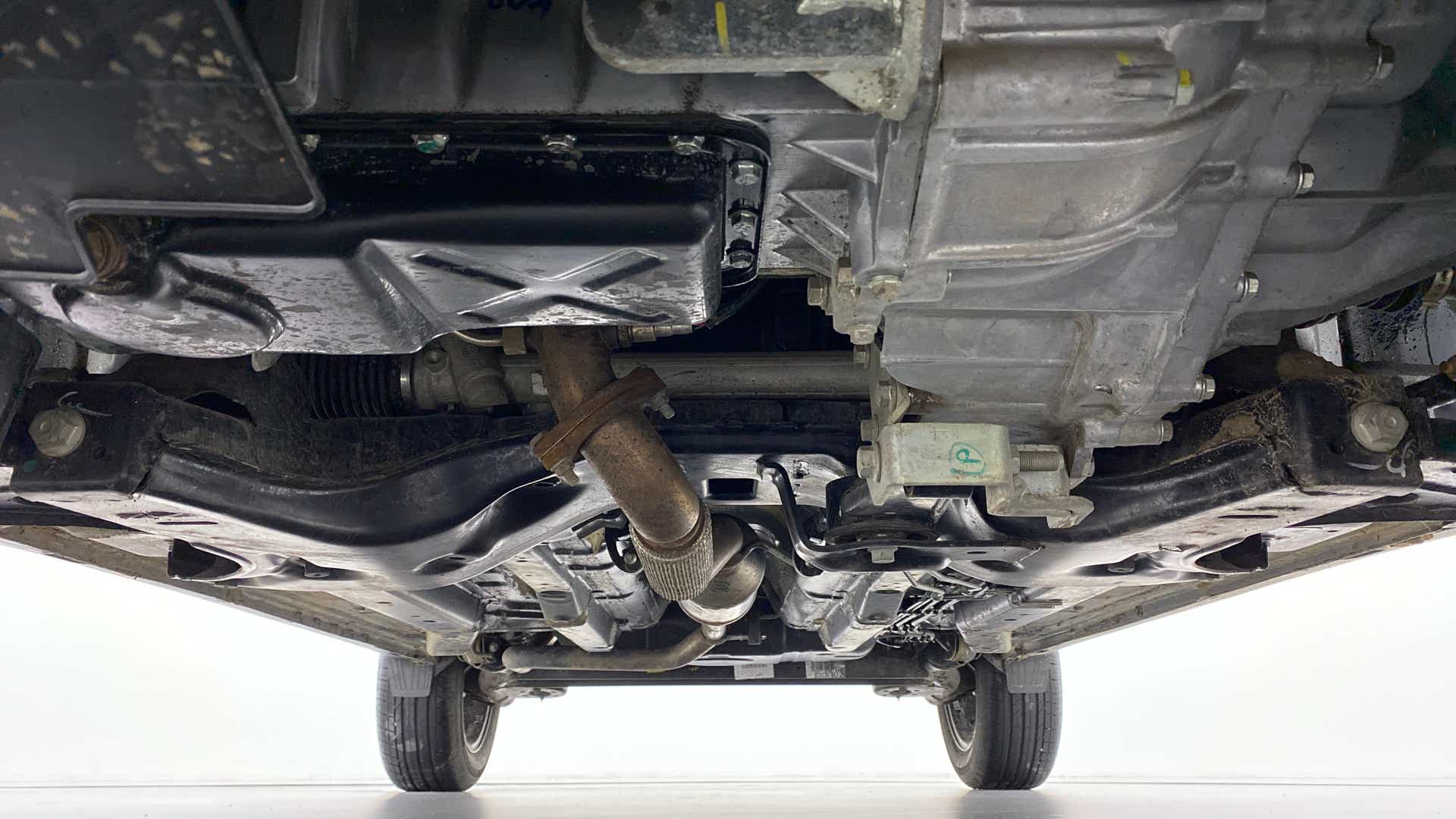 Undercarriage view of a Tata Nexon 2017-2023