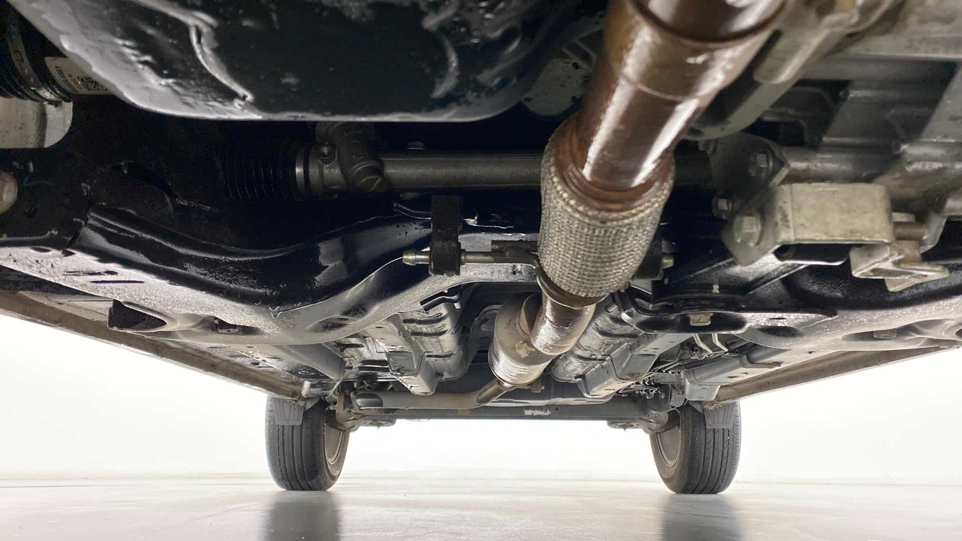 Undercarriage view of a Tata Nexon 2017-2023