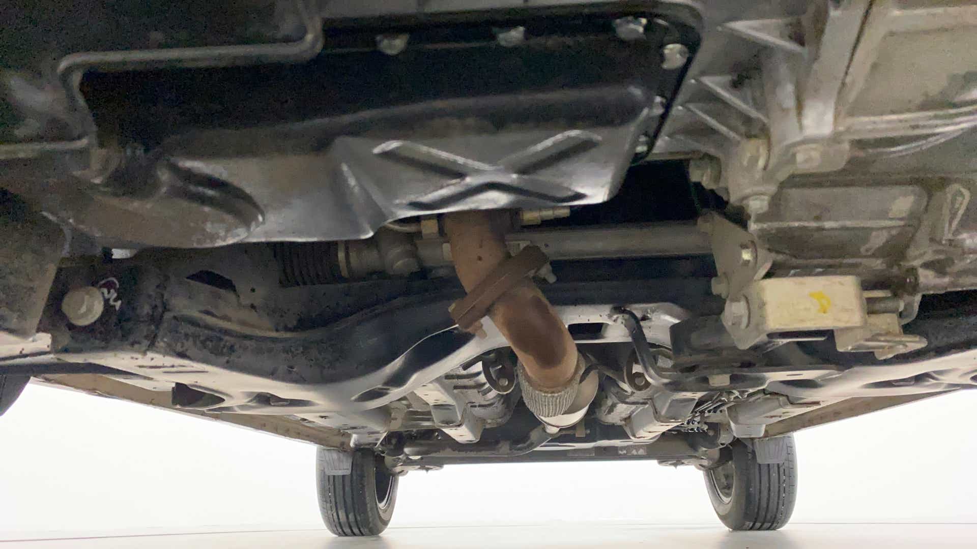 Undercarriage view of a Tata Nexon 2017-2023