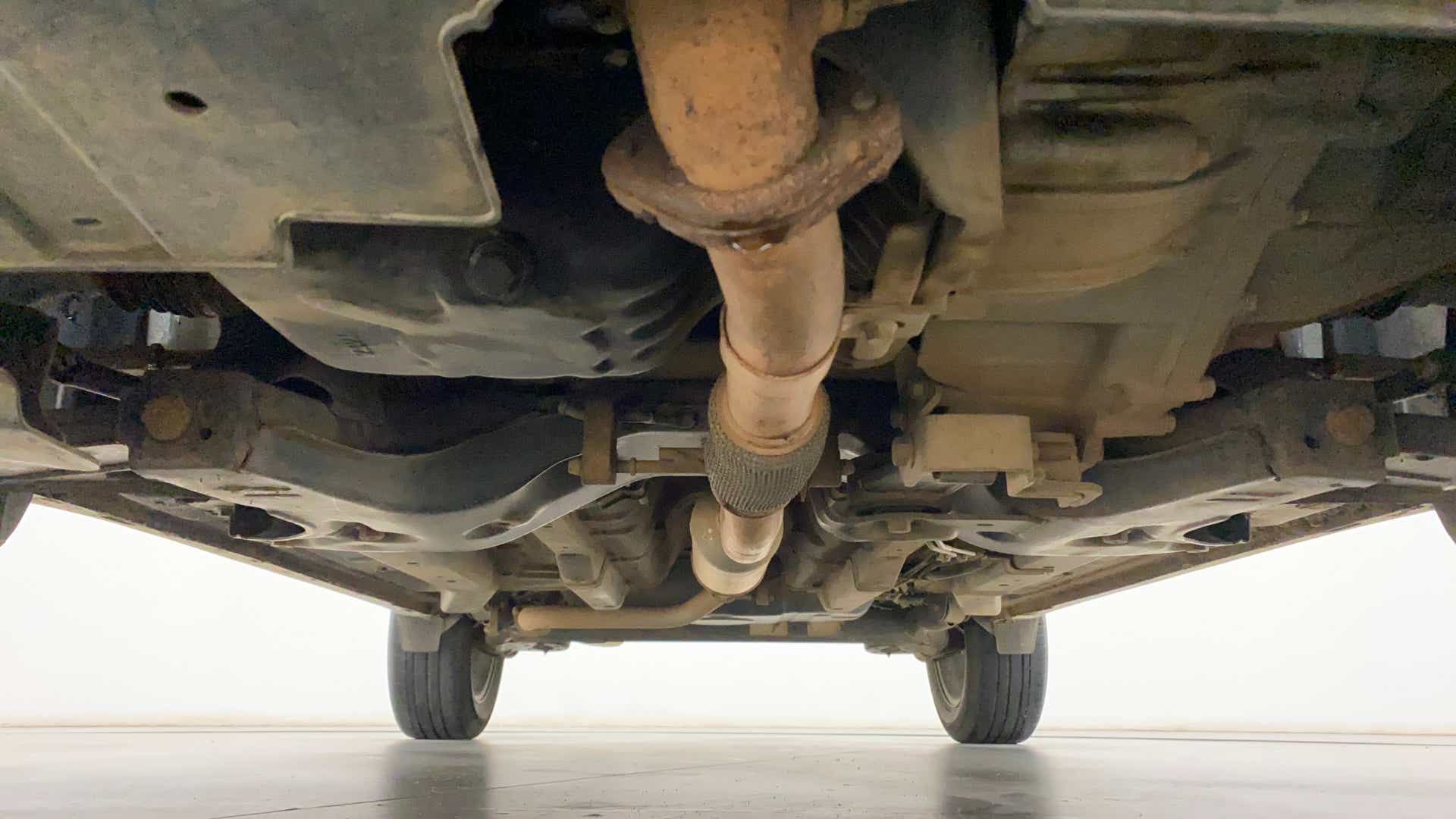 Undercarriage view of a Tata Nexon 2017-2023