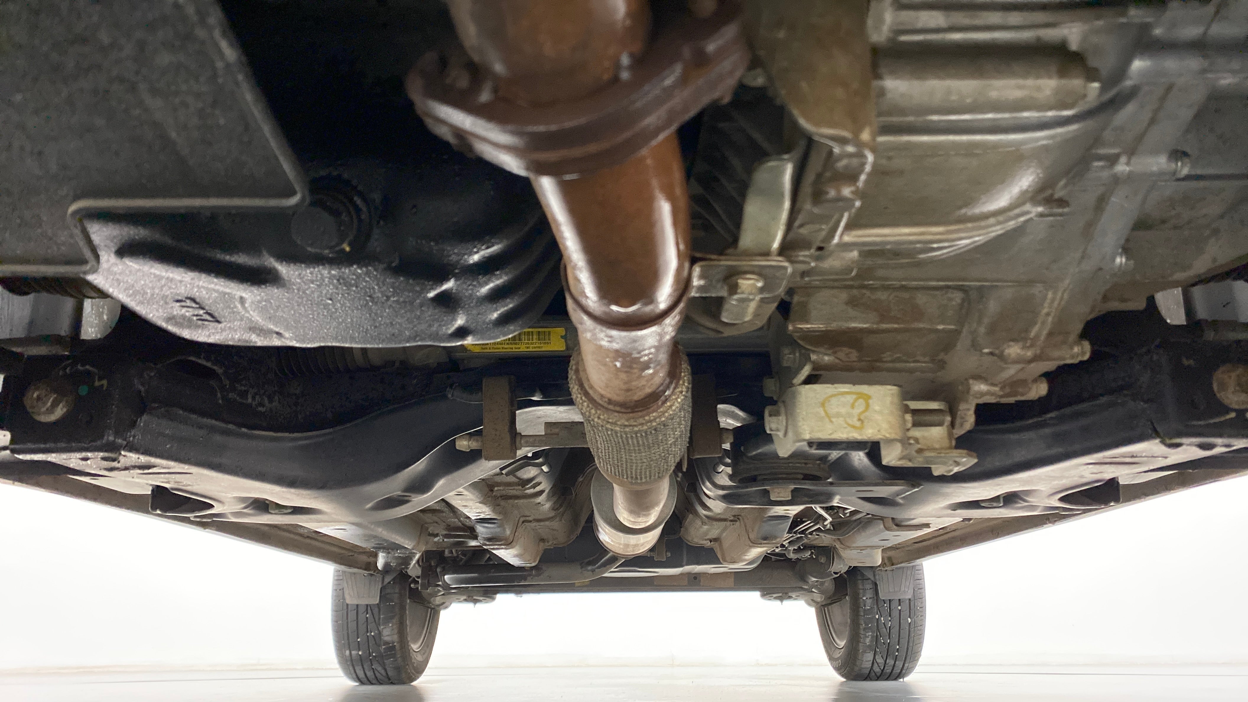 Undercarriage view of a Tata Nexon 2017-2023