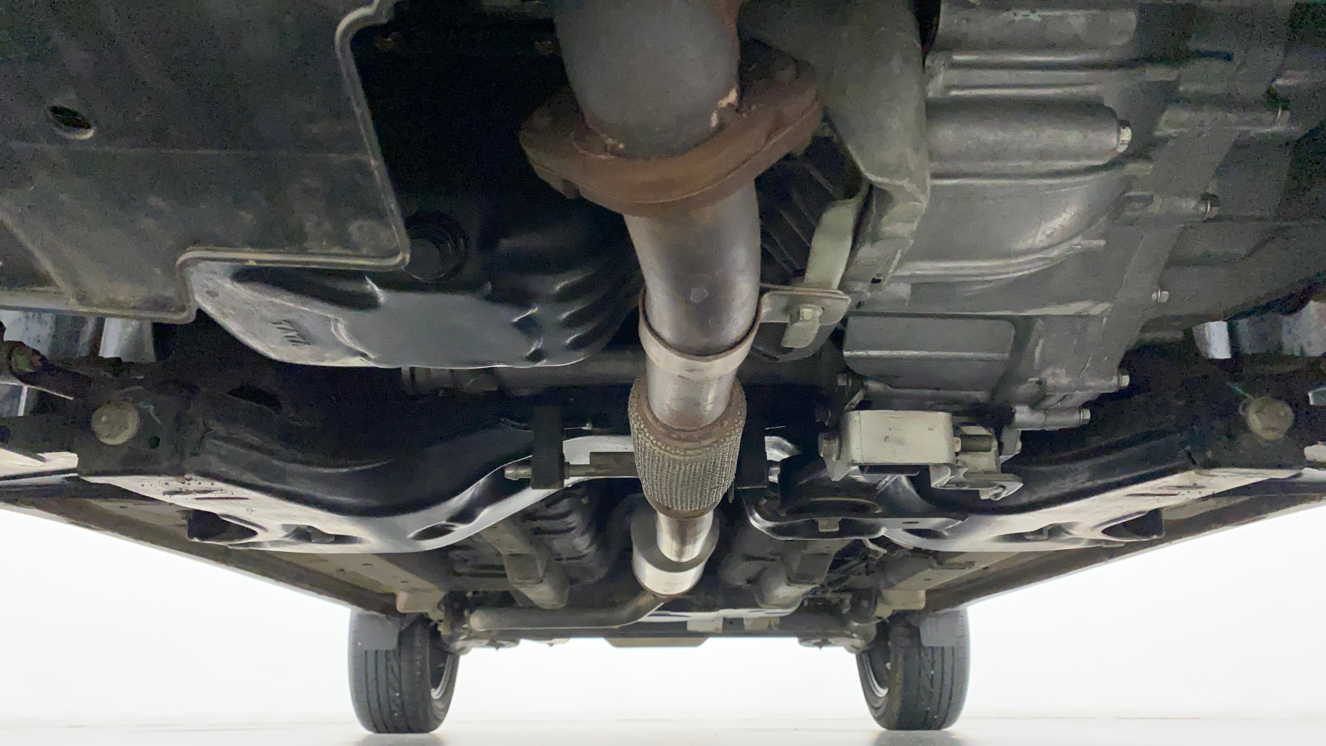 Underside view of a Tata Nexon 2017-2023