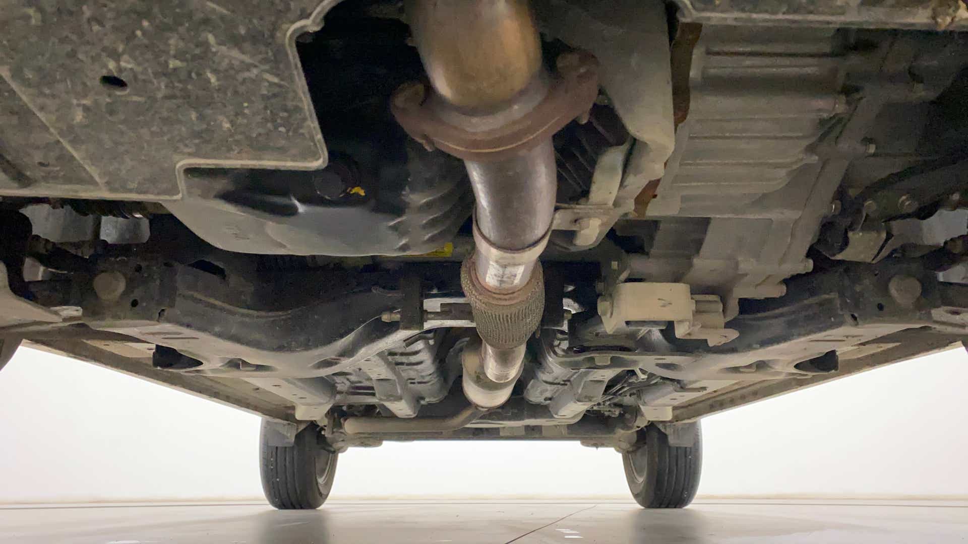 Undercarriage view of a Tata Nexon 2017-2023