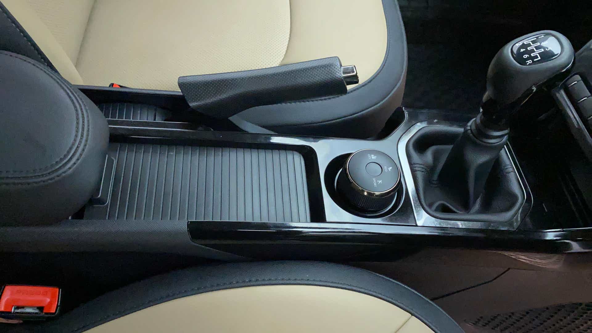 Center console and gear shifter of a Tata Nexon 2017-2023