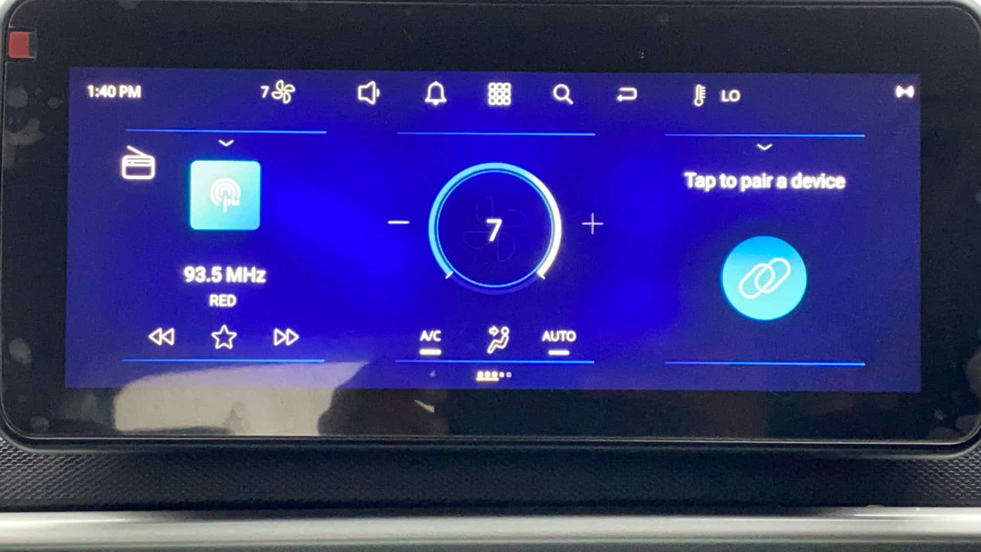Infotainment system display of a Tata Nexon 2017-2023