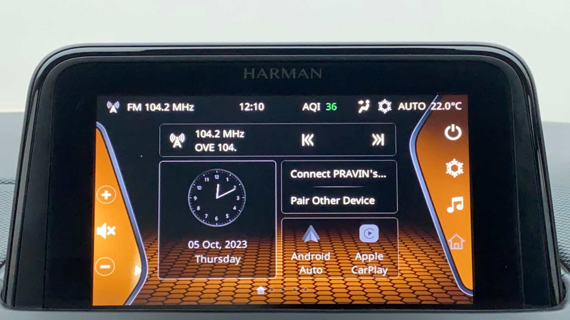 Infotainment system display of a Tata Nexon 2017-2023