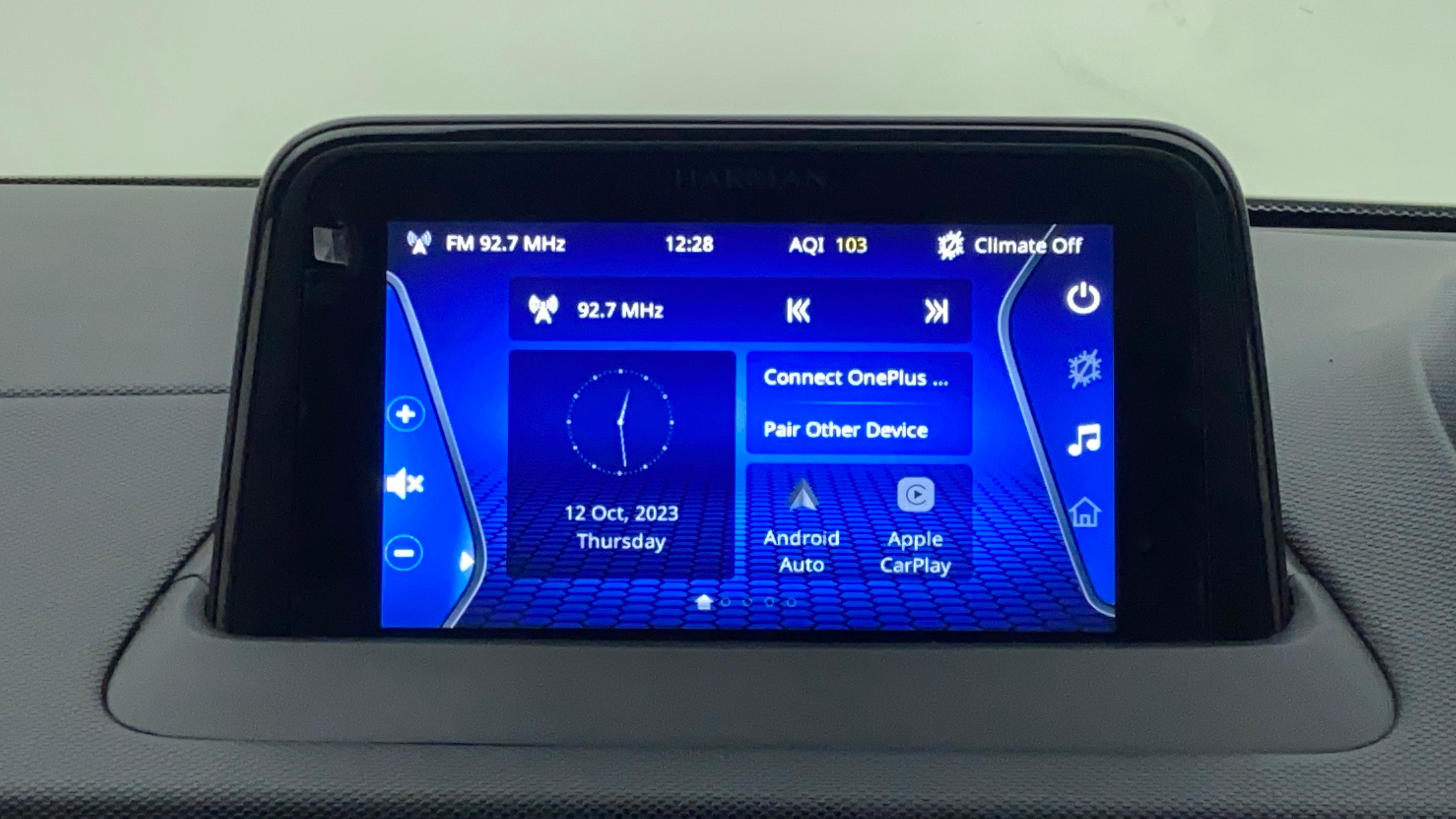 Infotainment system display of a Tata Nexon 2017-2023